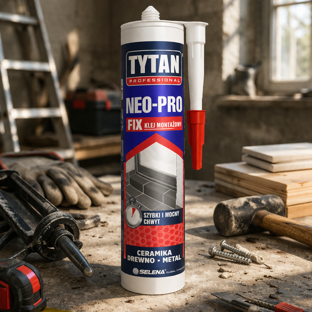 Klej Montażowy Tytan Neo-Pro Fix Uniwersalny Mocny Beżowy 290 ml