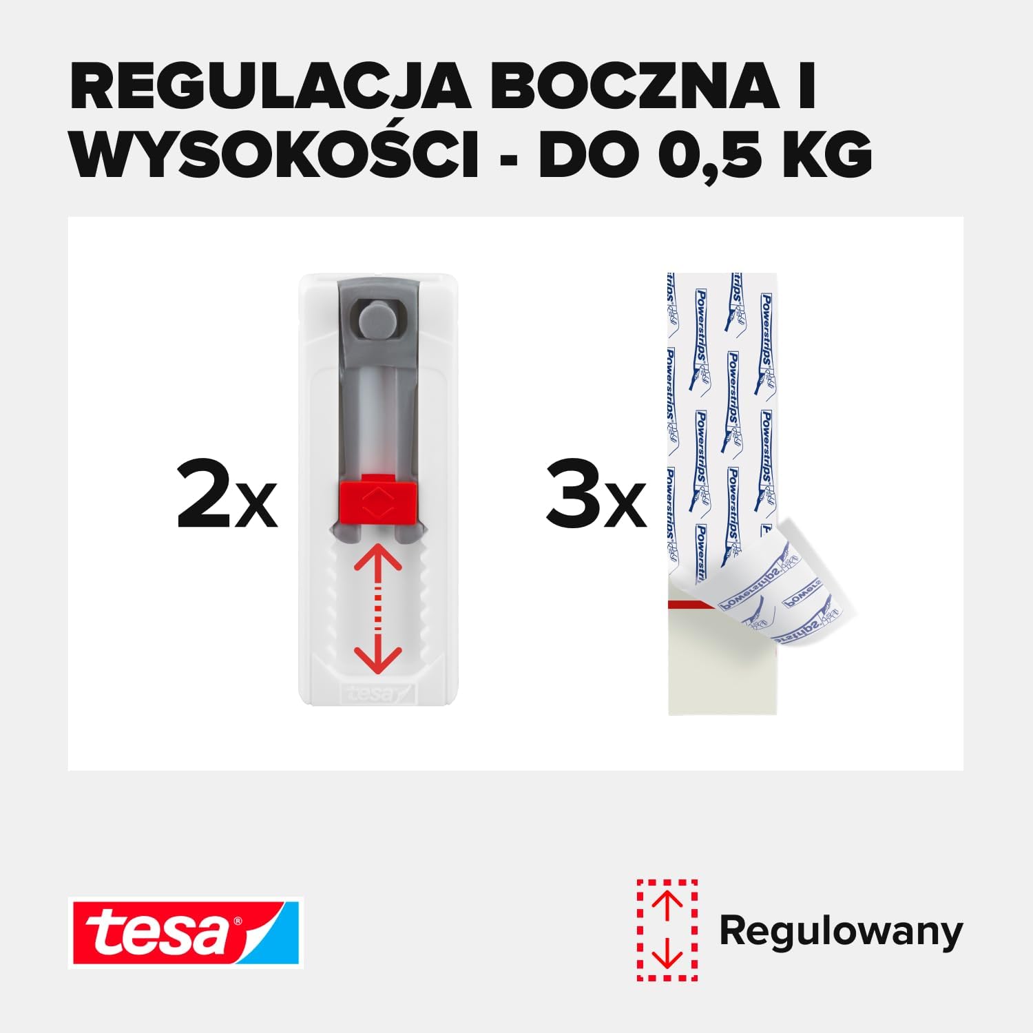 Haczyki Samoprzylepne Tesa Gwóźdź Na Otwory Profilowane Tapeta Tynk 0,5kg