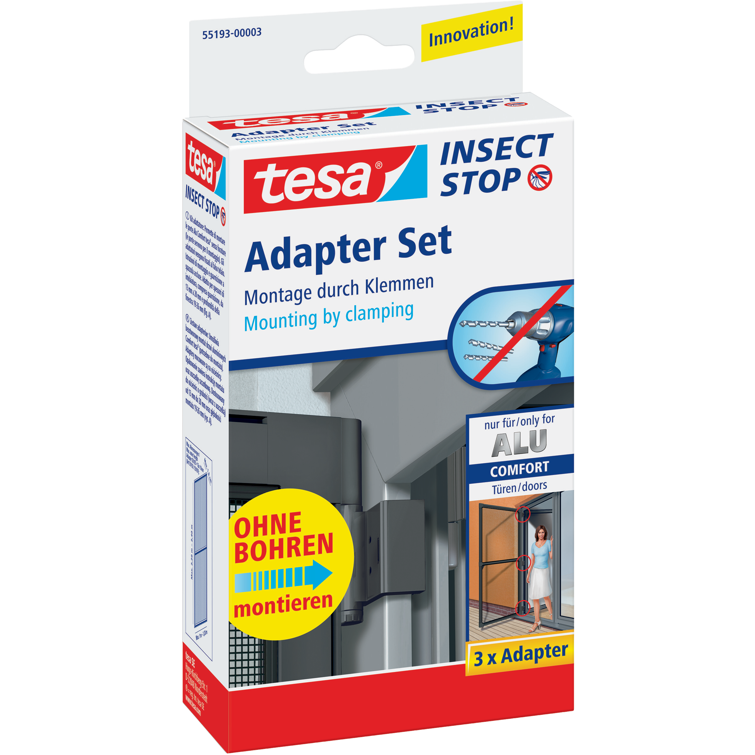 Adapter Do Montażu Moskitier Ramkowych Tesa ALU Na Okna Drzwi Biały