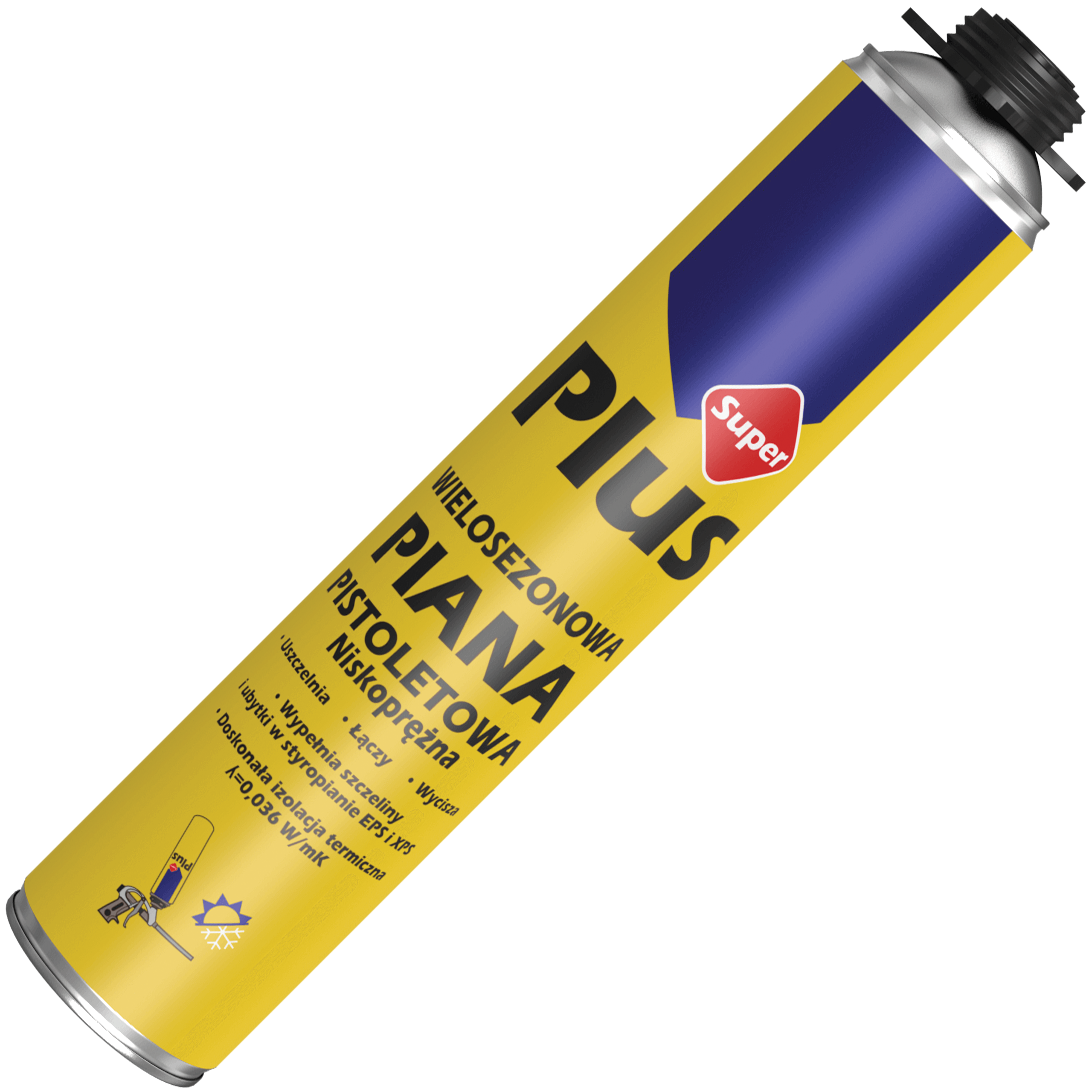 Piana Montażowa Pistoletowa Tytan Super Plus Pianka Niskoprężna 750ml