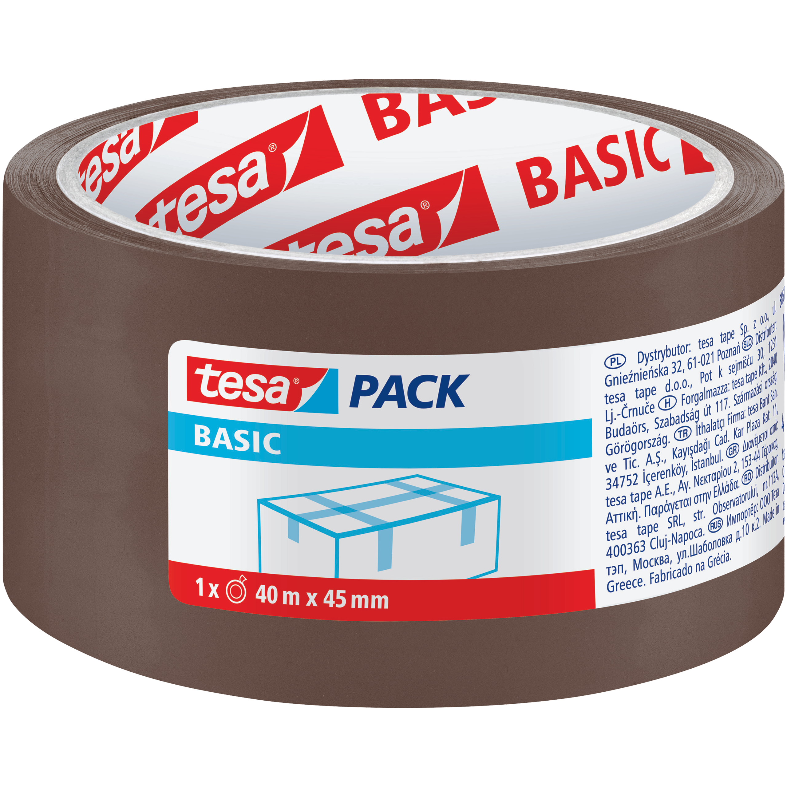 Taśma Klejąca Pakowa Mocna Tesa 40 m x 45mm Brązowa Akrylowa Do Pakowania