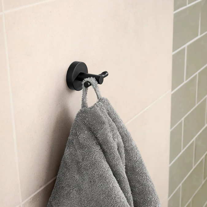 Haczyk Łazienkowy Samoprzylepny Tesa MOON BLACK Wieszak Na Szlafrok