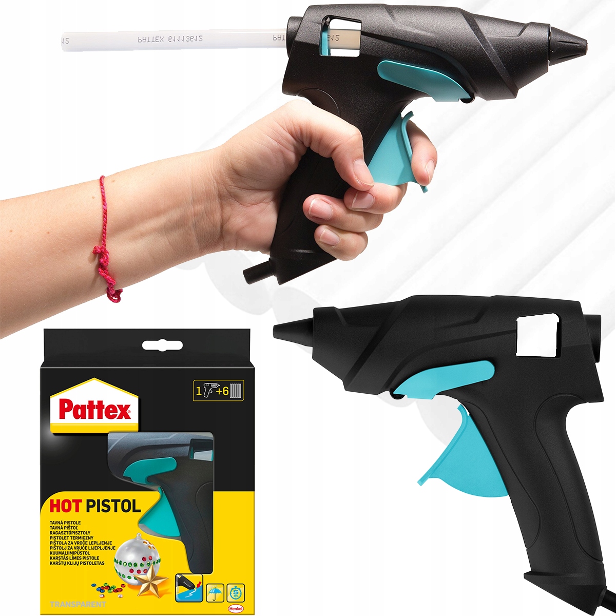 Pistolet Do Kleju Na Gorąco Pattex Mocny Do Klejenia + Wkłady 6 szt 11mm
