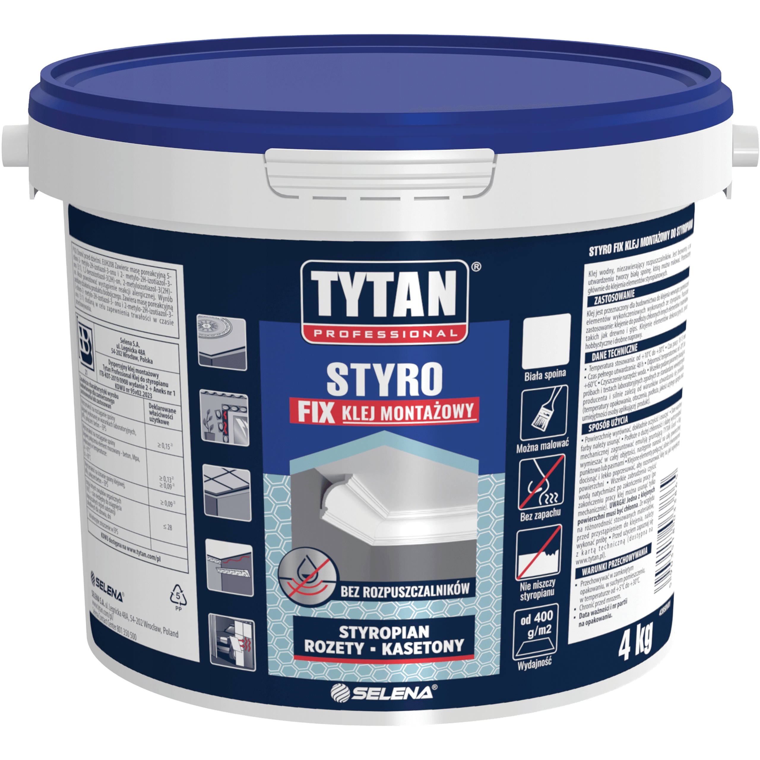 Klej Montażowy Do Styropianu Styro Fix Tytan Professional Mocny Wydajny 4kg