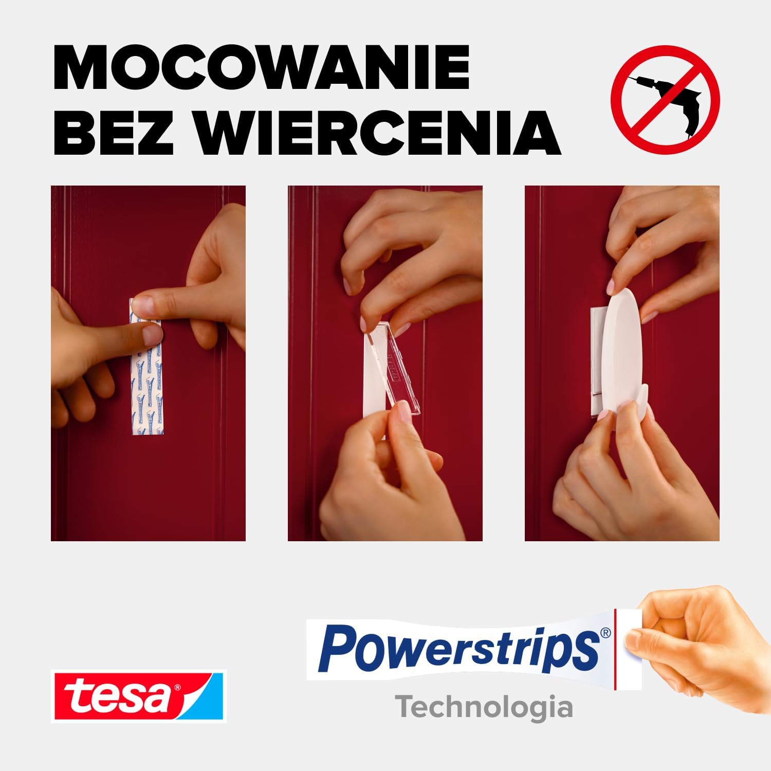 Haczyk Samoprzylepny Tesa Do Wieszania Dekoracji Ozdób Biały Owalny 3kg