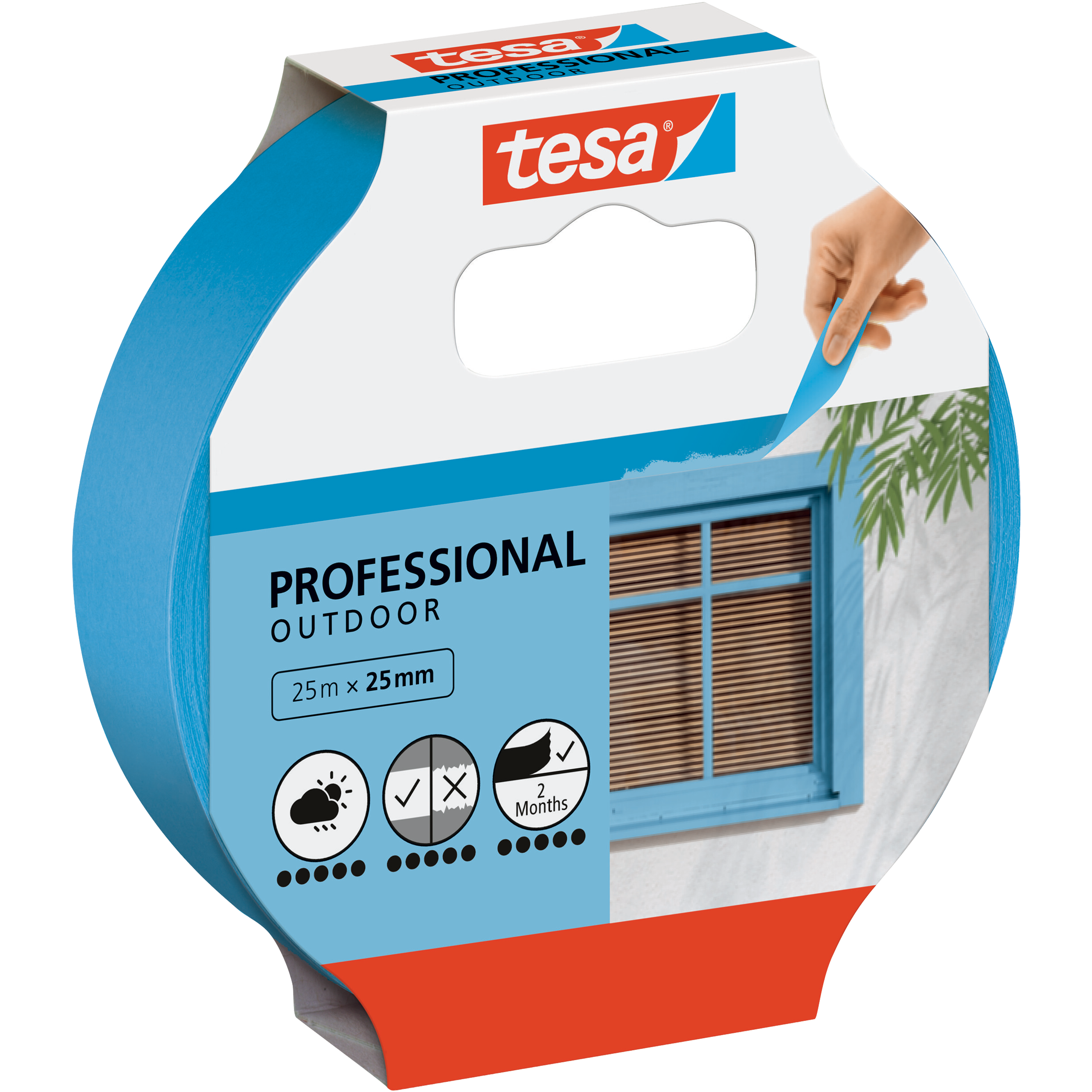 Taśma Malarska Papierowa Maskująca Tesa UV Outdoor 25 mm x 25 m Niebieska