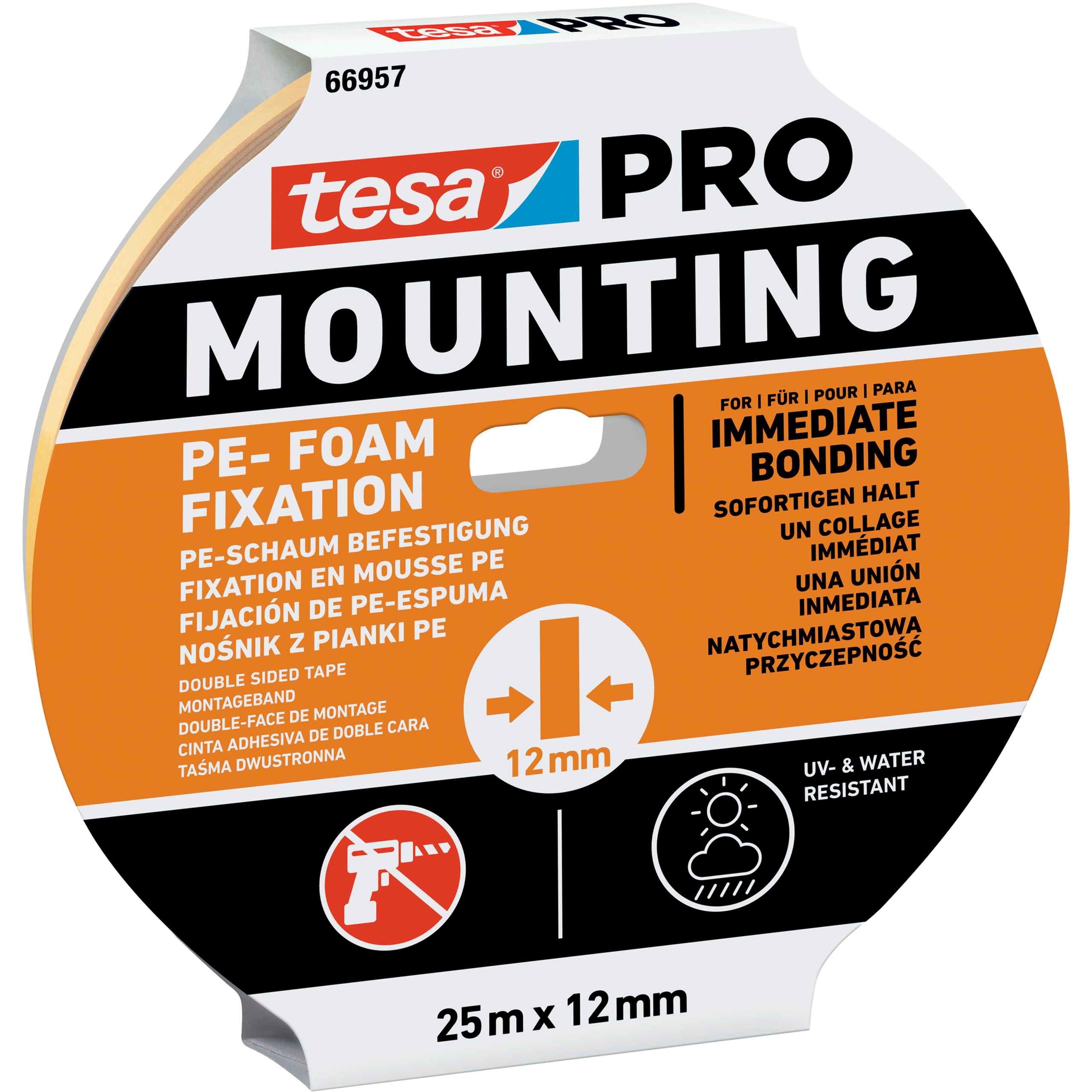 Dwustronna Taśma Klejąca Montażowa Tesa 12 mm x 25 m Uniwersalna Piankowa