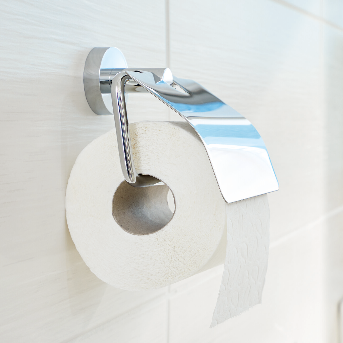 Uchwyt Na Papier Toaletowy Samoprzylepny Tesa SMOOZ Chromowany Metalowy