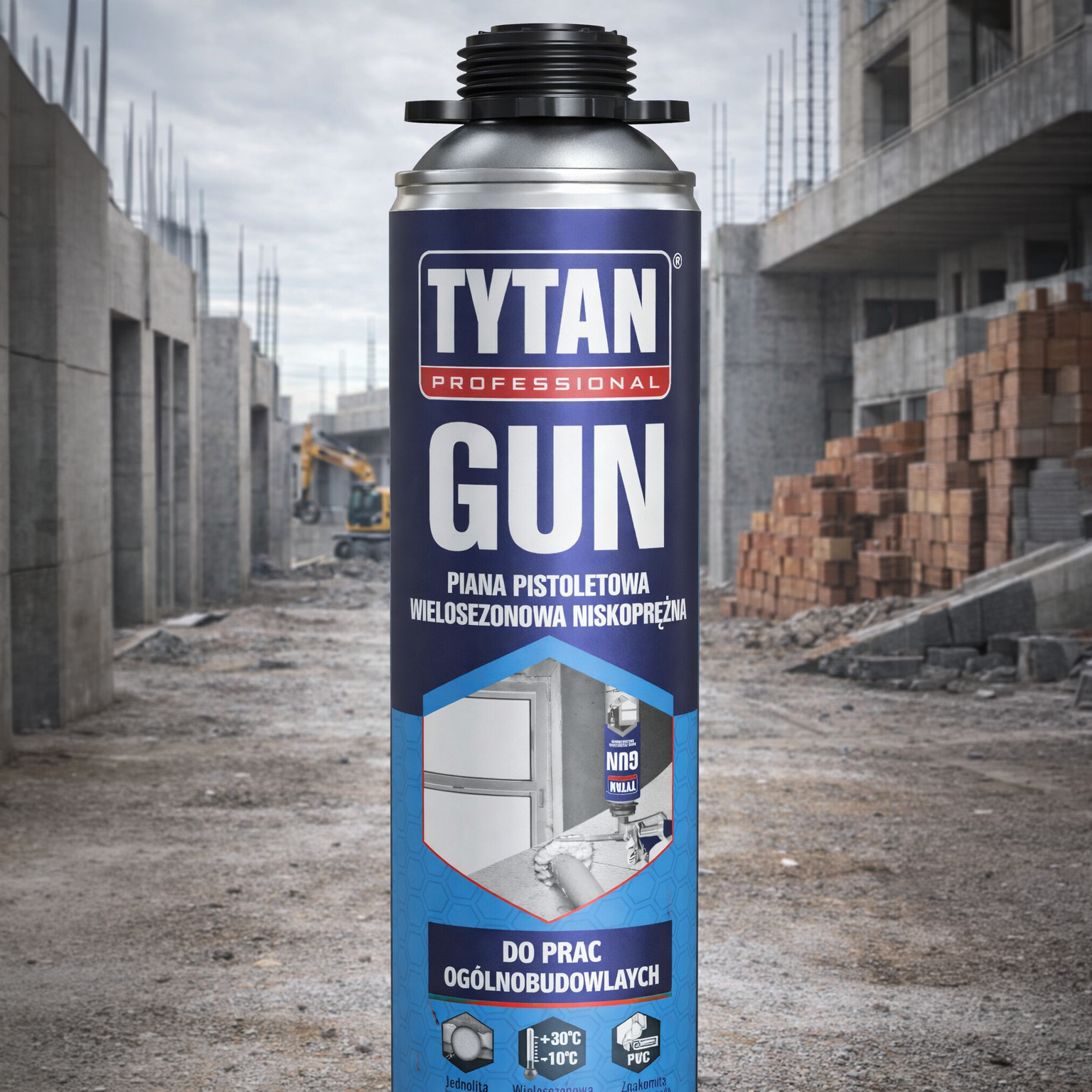Piana Montażowa Pistoletowa Tytan GUN Pianka Niskoprężna Całoroczna 750ml