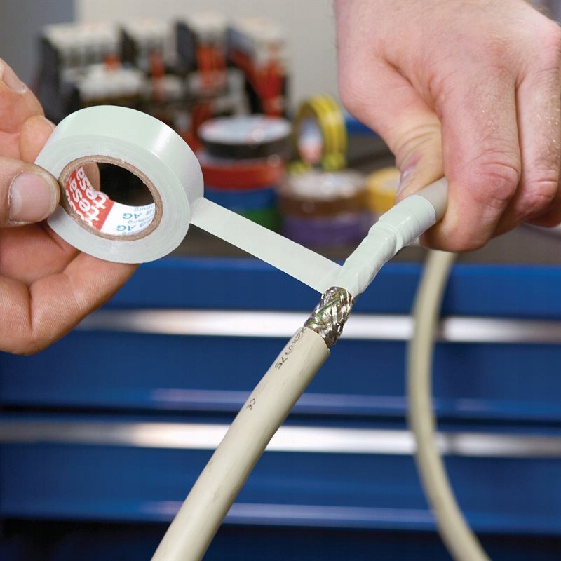 Taśma Izolacyjna PCV Tesa Mocna Samoprzylepna Izolacja 19mm x 20m Czerwona