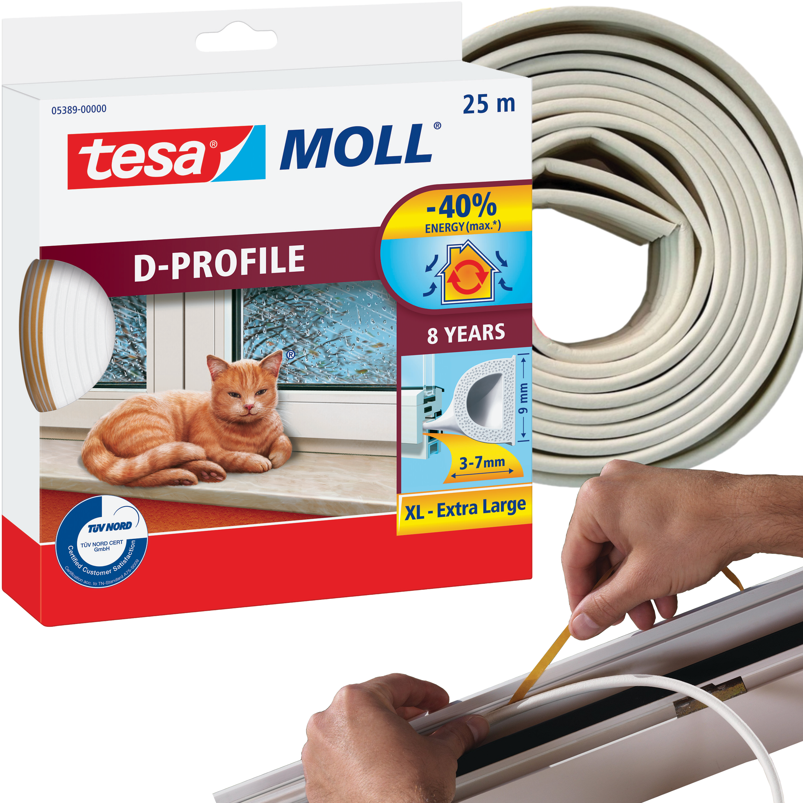 Uszczelka Okienna Samoprzylepna Tesa Do Okien Uszczelniająca 25 m Biała