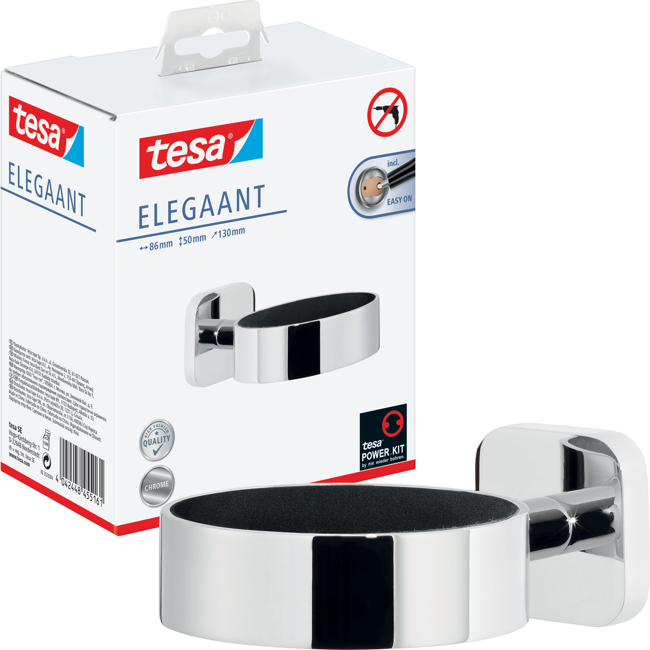 Uchwyt Na Suszarkę Do Włosów Samoprzylepny Wiszący Tesa ELEGAANT Metalowy