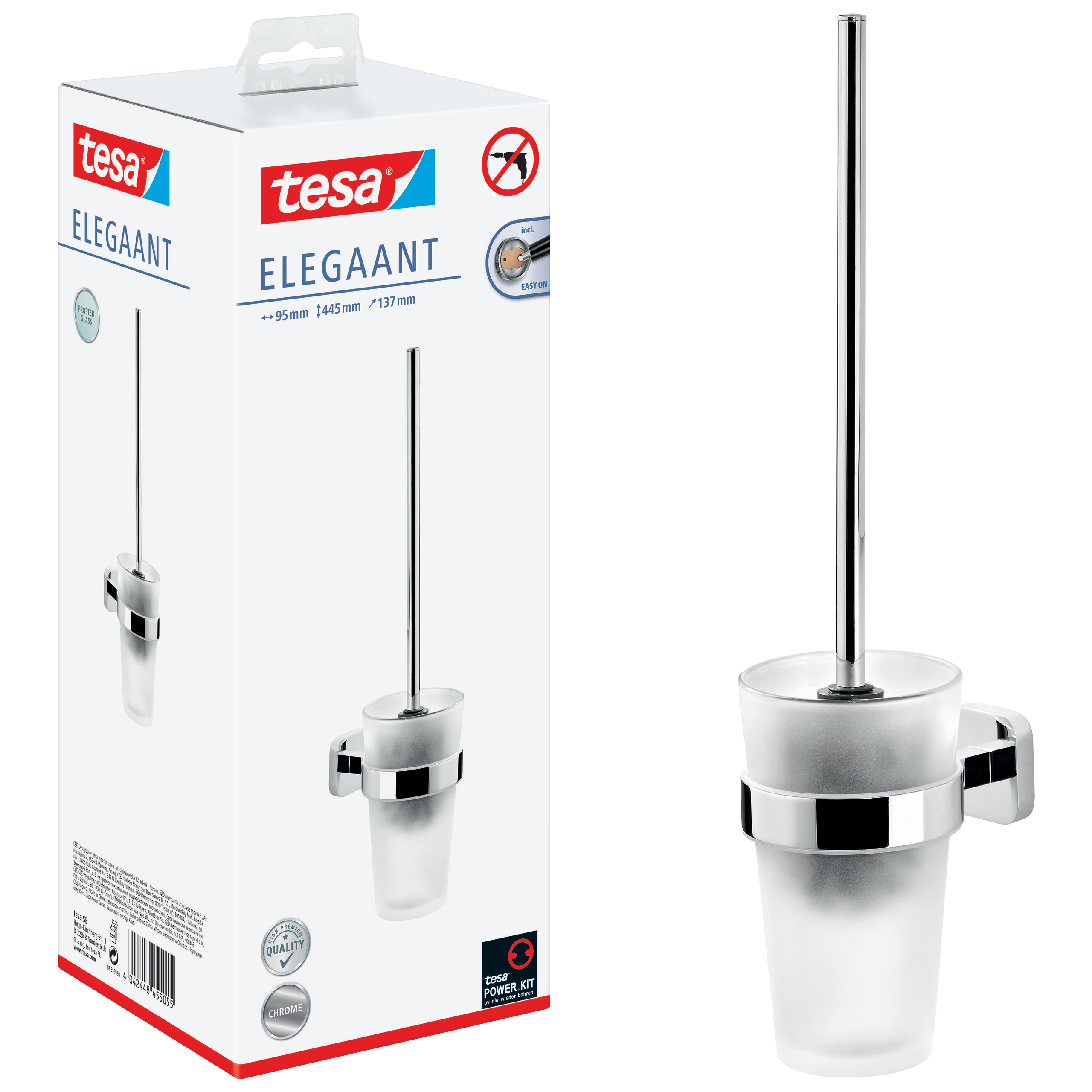 Szczotka Do WC Samoprzylepna Wisząca Tesa ELEGAANT Do Łazienki Metalowa