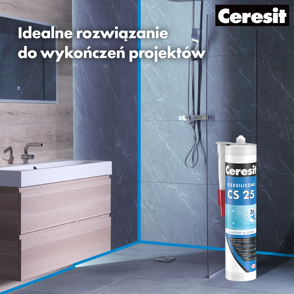 Silikon Sanitarny Ceresit CS25 Uniwersalny Uszczelniacz Kiwi 280 ml