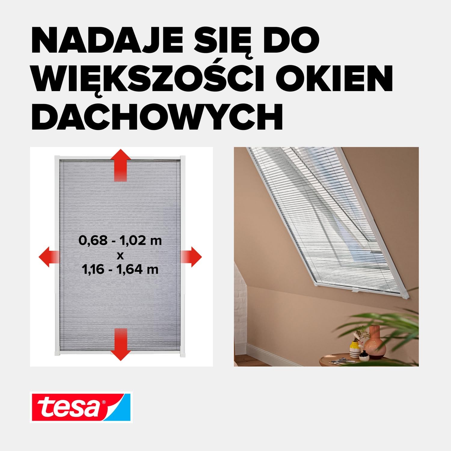 Moskitiera Plisowana Na Okno Dachowe Tesa Siatka Na Owady 116 x 164 cm 