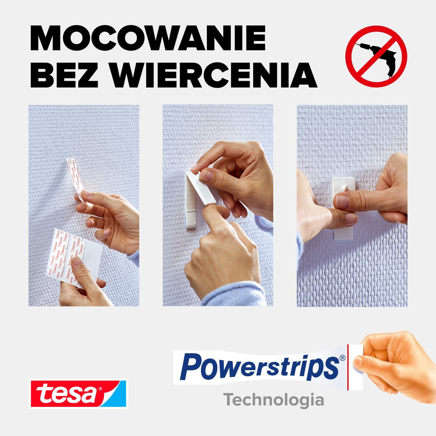 Haczyki Samoprzylepne Tesa Gwóźdź do Wieszania Obrazów do Tynku Tapet 0,5kg