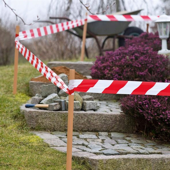 Taśma Ostrzegawcza Oznaczeniowa Tesa Foliowa Mocna Biało Czerwona 80mm 100m