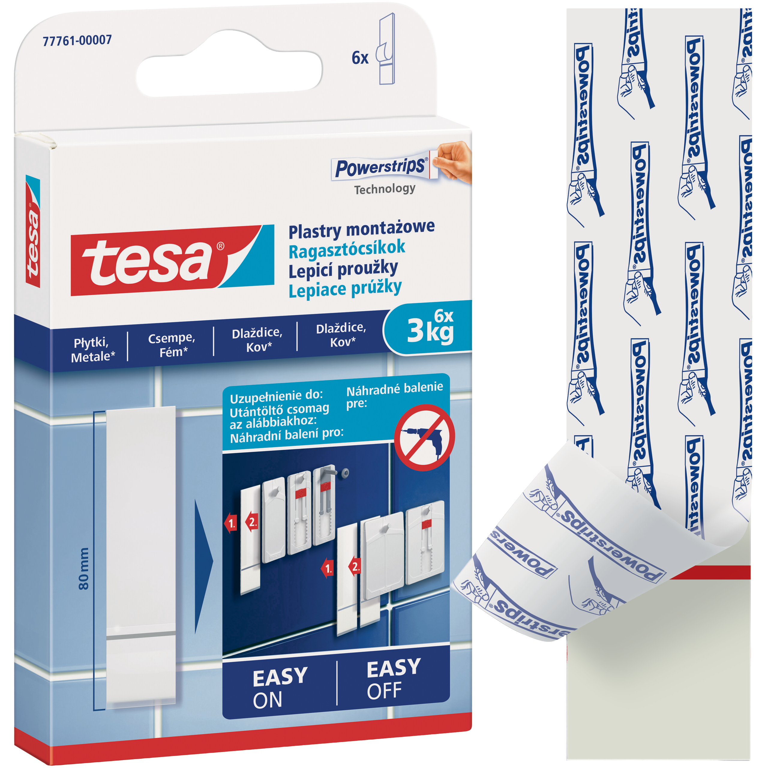 Plastry Montażowe Tesa Paski Samoprzylepne Do Płytek Metalu 3 kg 6 szt