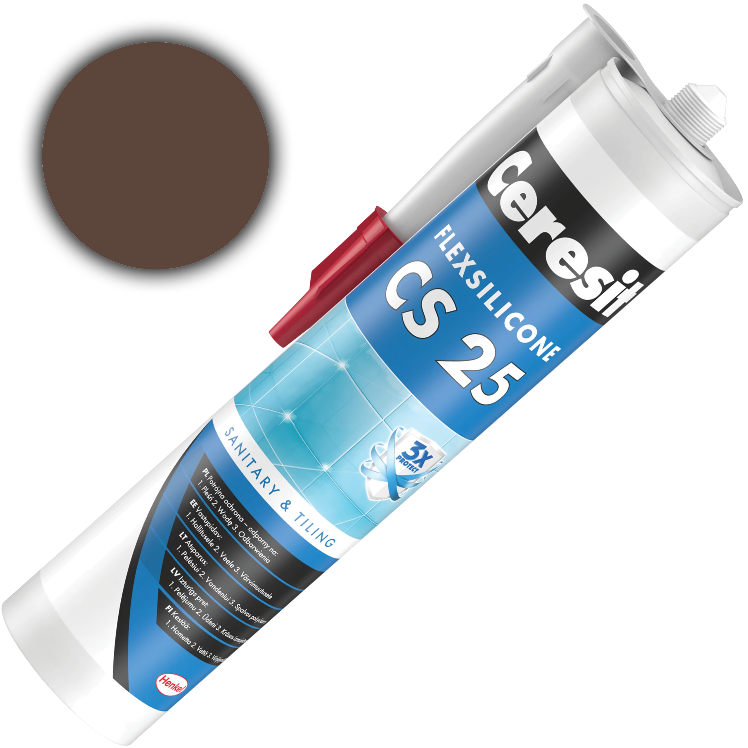 Silikon Sanitarny Ceresit CS25 Uniwersalny Uszczelniacz Chocolate 280 ml