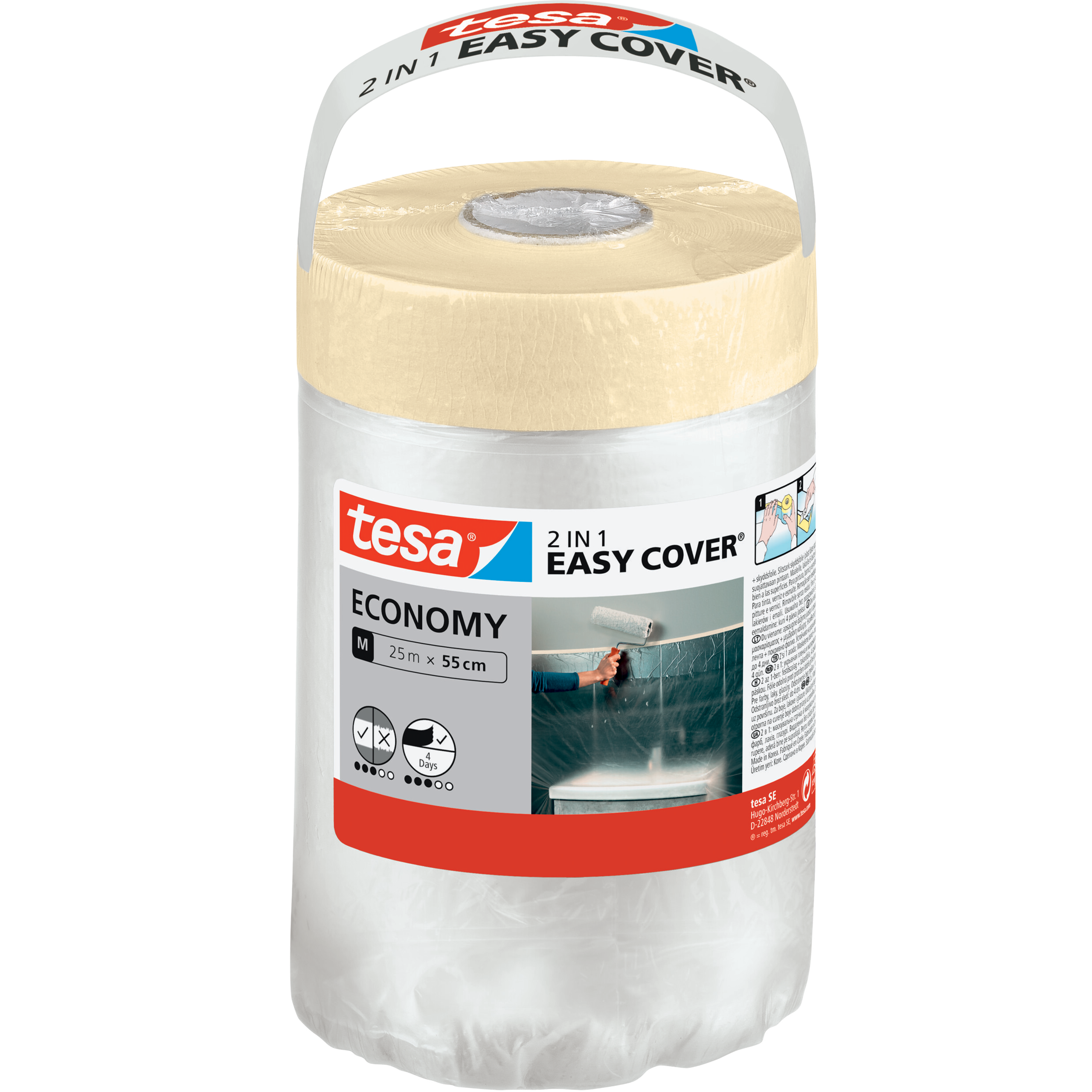 Folia Malarska Ochronna Z Taśmą Tesa Antychlap Speedy Mask 25 m x 550 mm