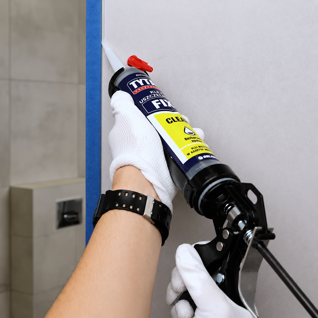 Klej Montażowy Uszczelniacz Tytan FIX2 CLEAR Uniwersalny Bezbarwny 290 ml