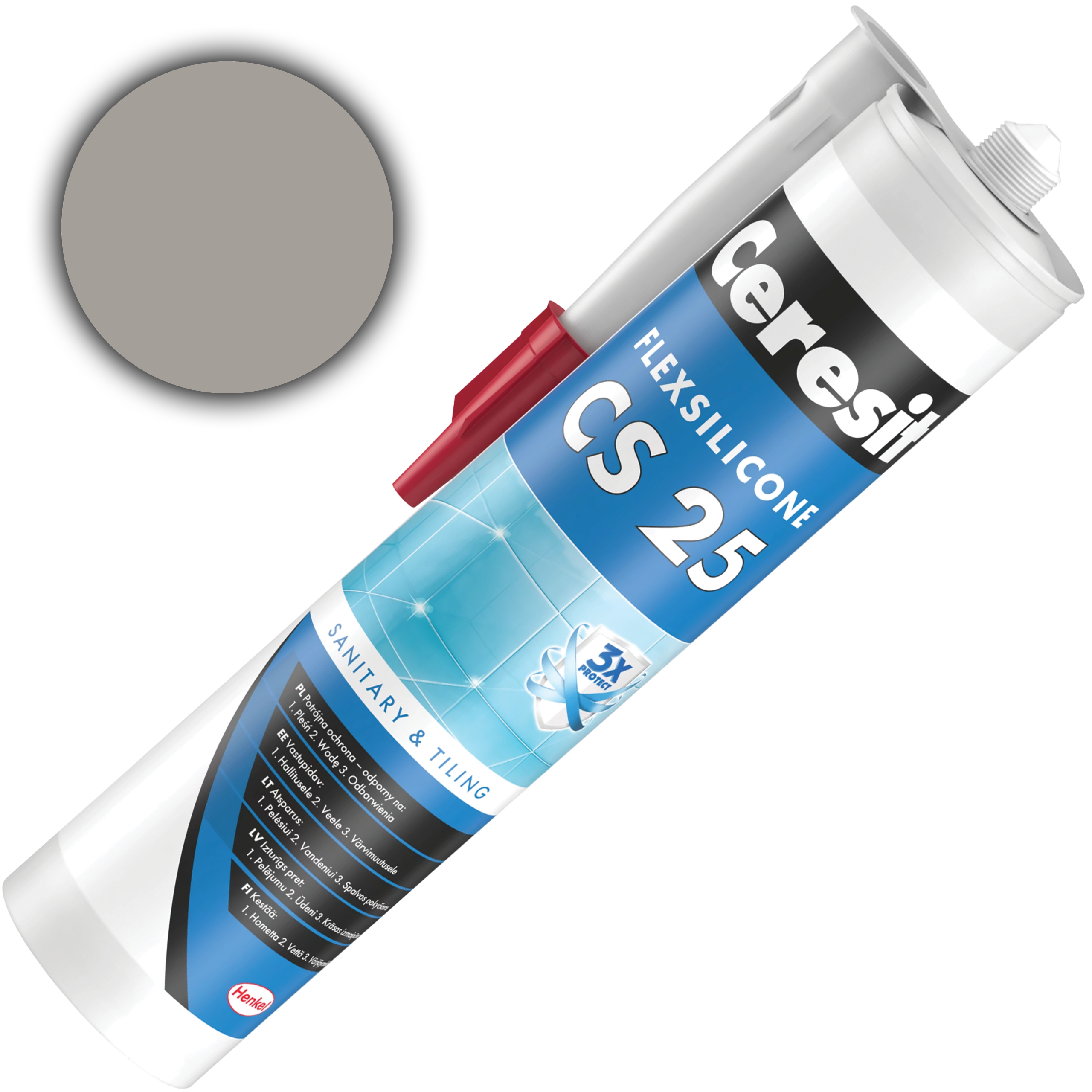 Silikon Sanitarny Ceresit CS25 Uniwersalny Uszczelniacz Steel 280 ml