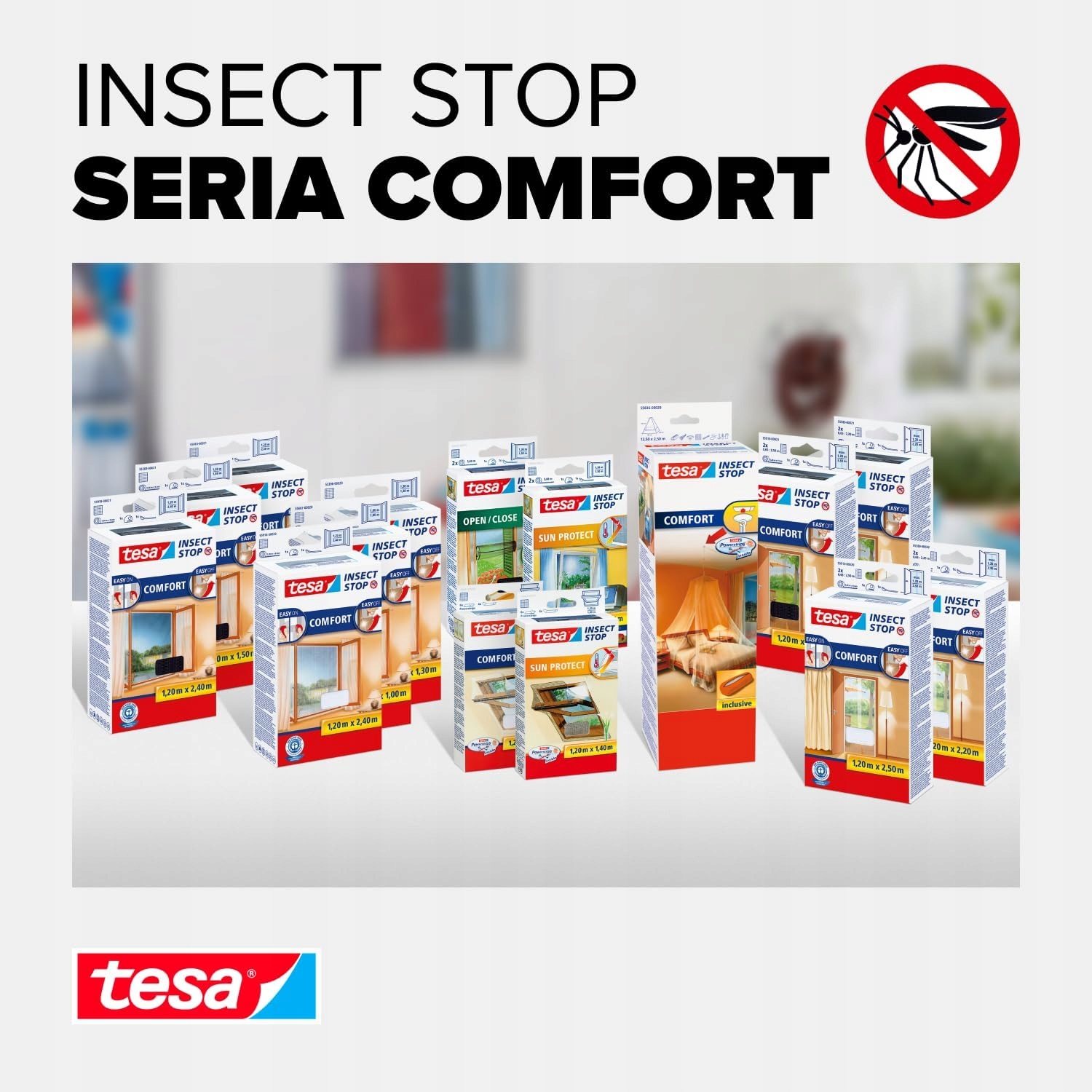 Moskitiera Na Drzwi Balkonowe Tesa Siatka Na Owady 120 x 250 cm Czarna
