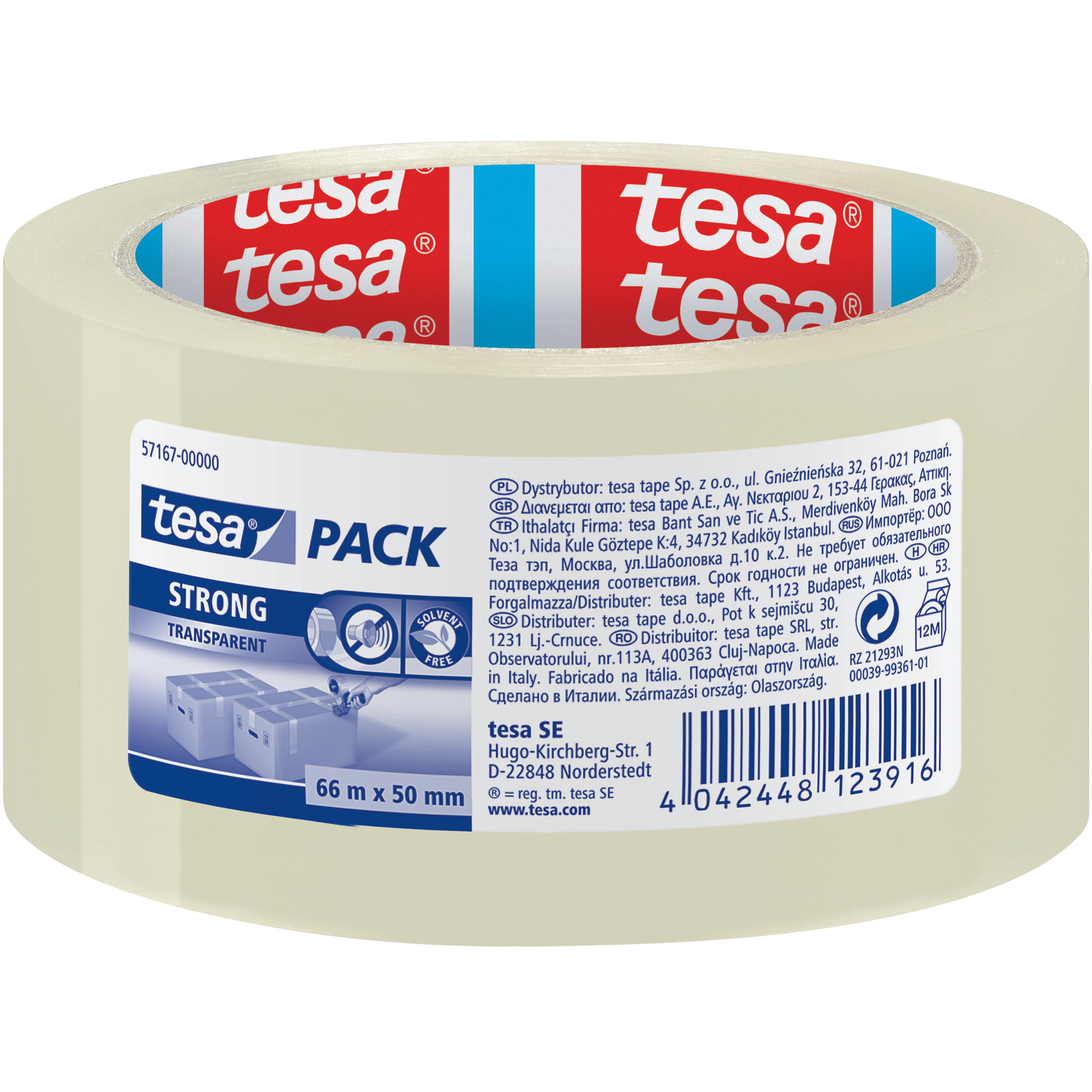 Taśma Klejąca Pakowa Mocna Tesa 66 m x 50mm Bezbarwna Akrylowa Do Pakowania