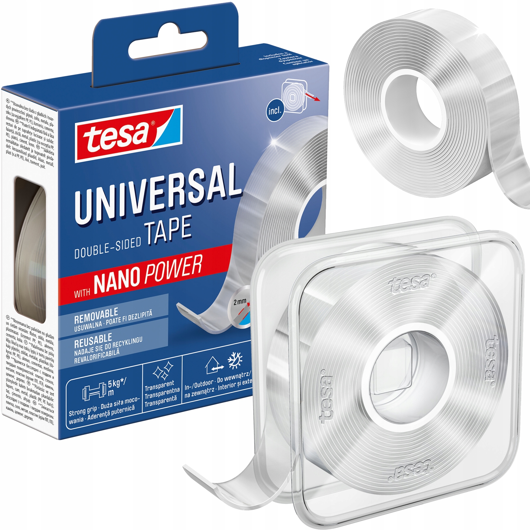 Dwustronna Taśma Montażowa Tesa NANO POWER 30mm x 3m Wielokrotnego Użytku