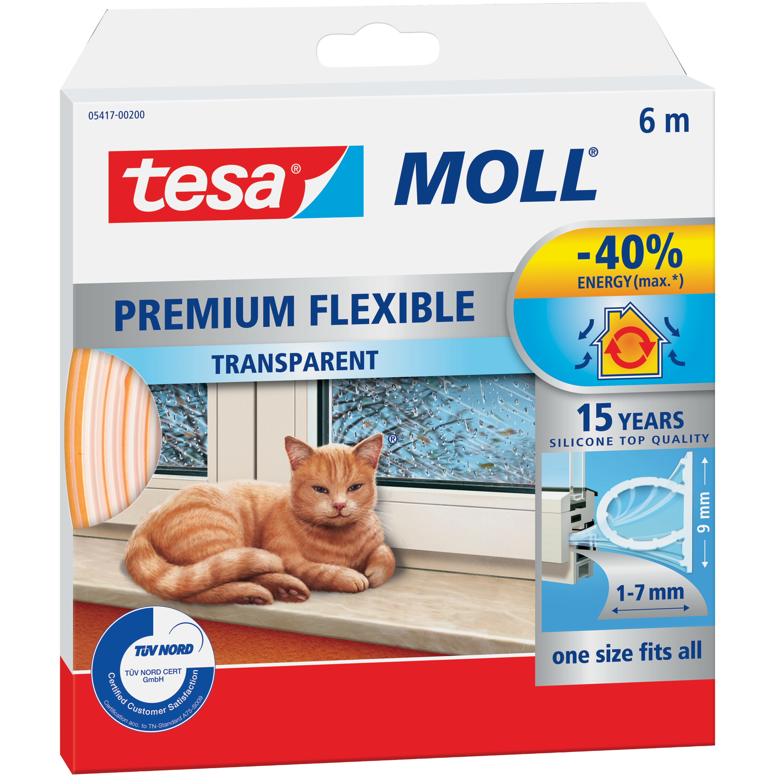 Uszczelka Okienna Samoprzylepna Tesa Silikonowa Do Okien 6 m Przezroczysta