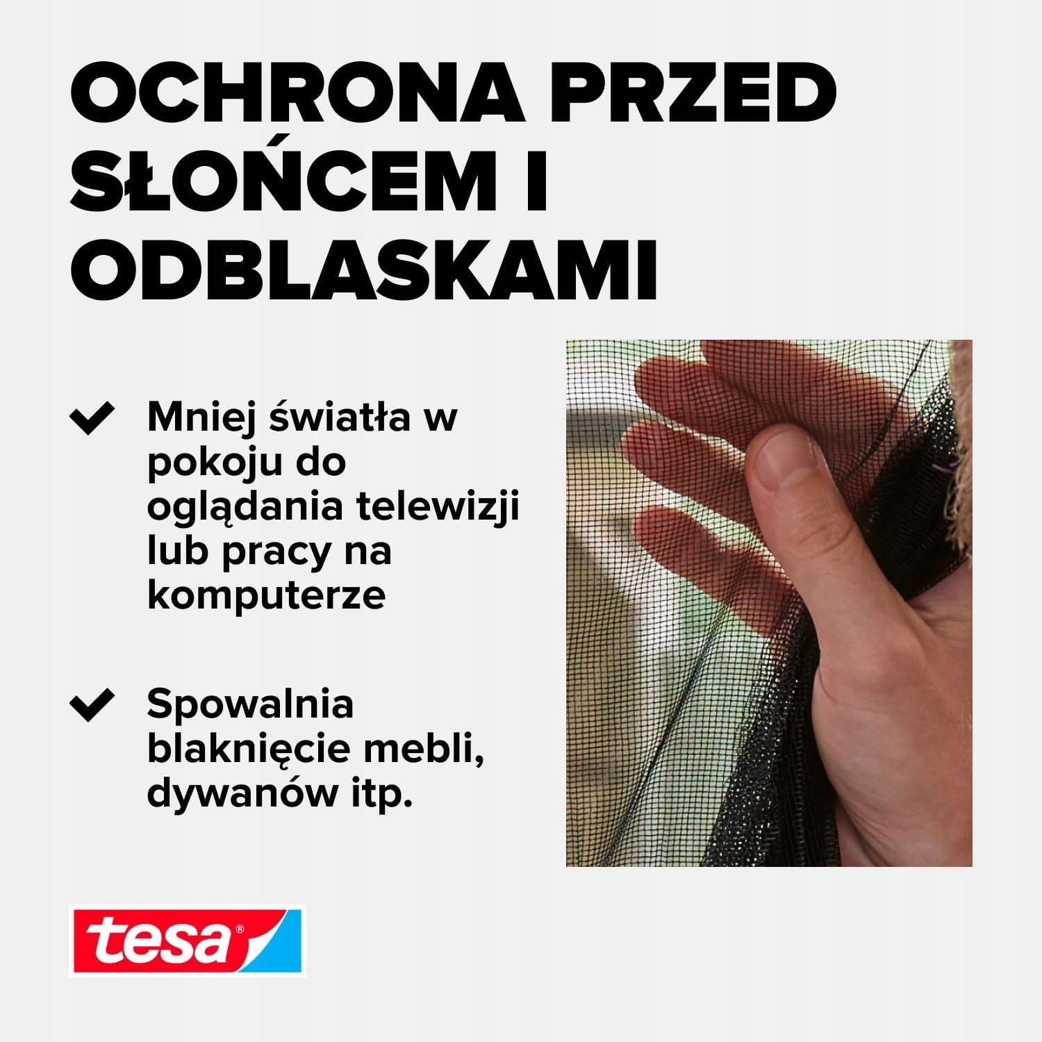 Moskitiera Na Okno Przeciwsłoneczna Tesa Siatka Okienna 130 x 150 cm Czarna