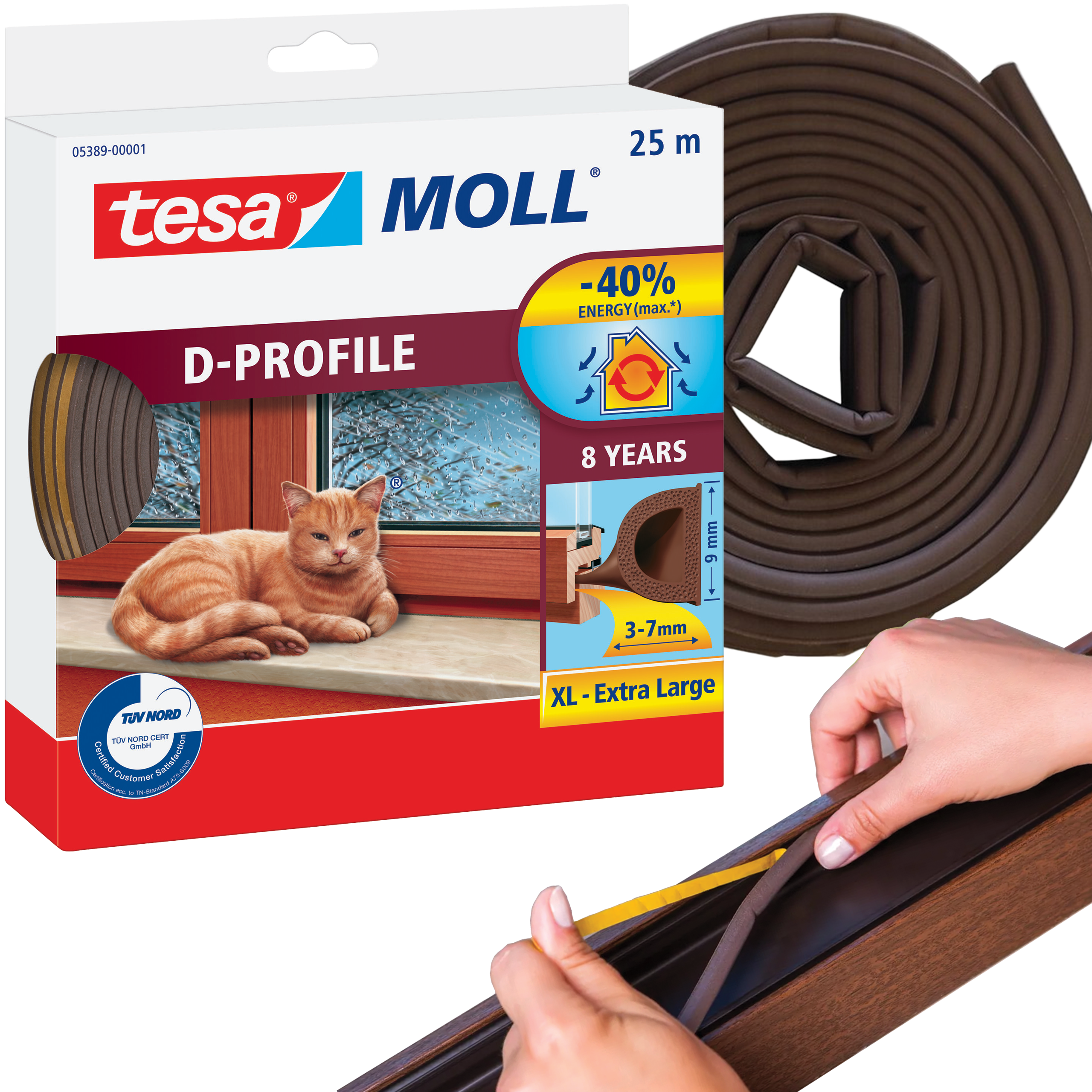 Uszczelka Okienna Samoprzylepna Tesa Taśma Do Okien Uszczelniająca 25m Brąz