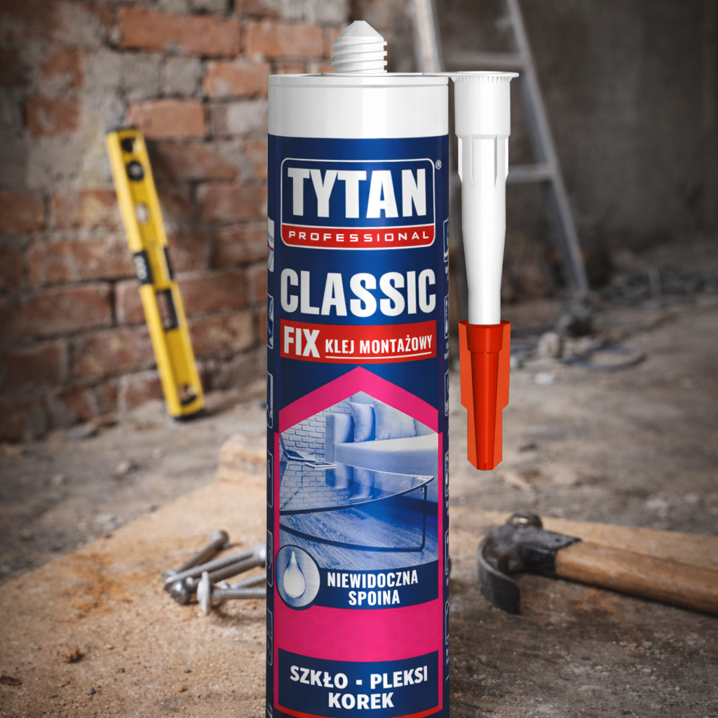 Klej Montażowy Uniwersalny Tytan Classic Fix Szybki Mocny Bezbarwny 290 ml
