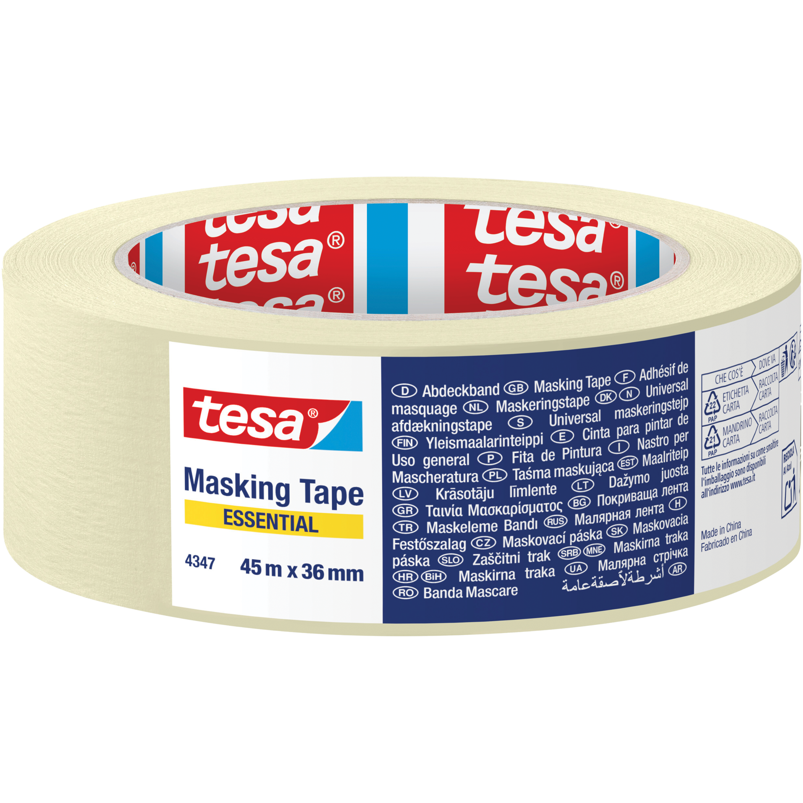 Taśma Malarska Papierowa Tesa Essential Uniwersalna 36mm x 45m Kremowa
