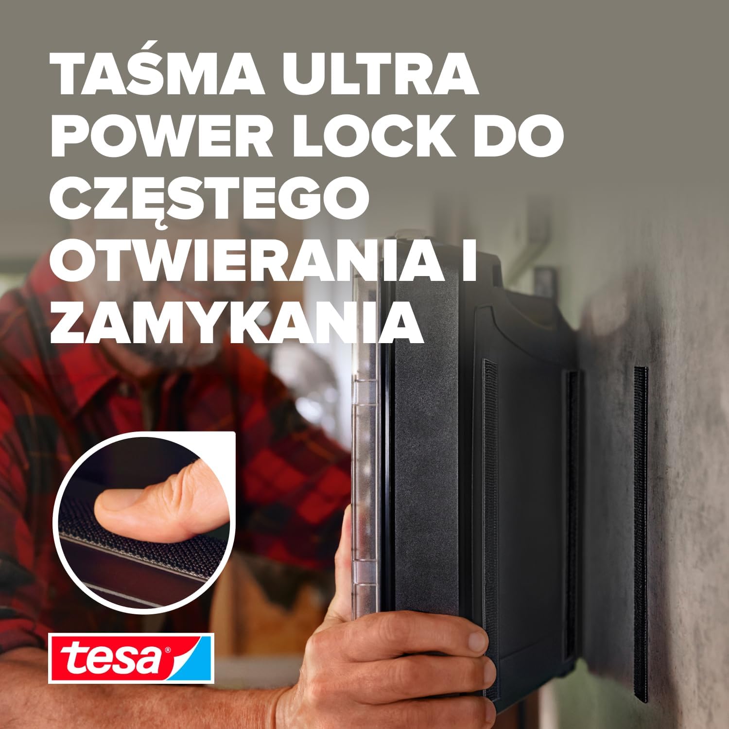 Rzep Montażowy Samoprzylepny Tesa Mocna Taśma Rzepowa 25 mm x 1 m Czarny