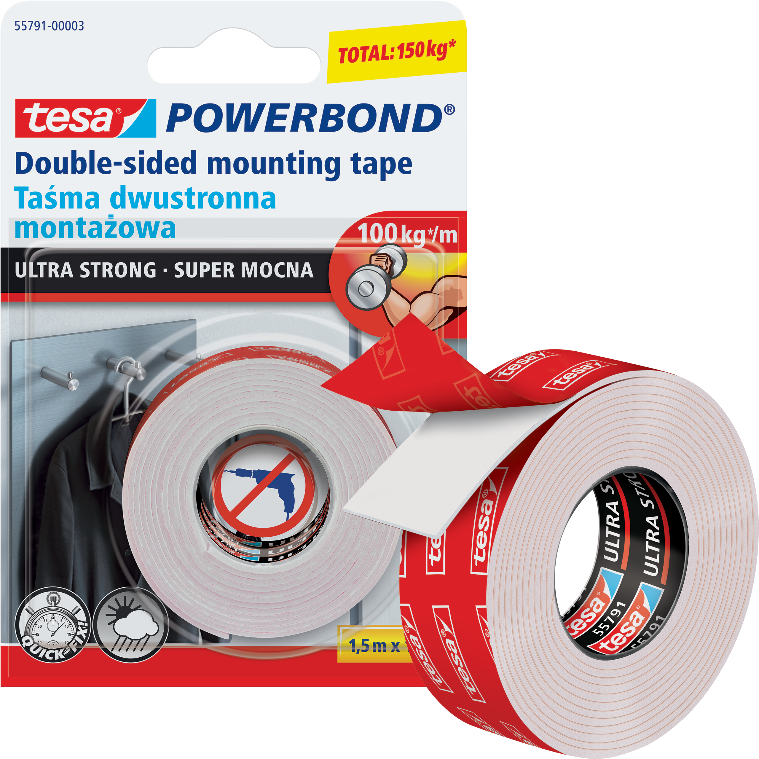 Dwustronna Taśma Klejąca Montażowa Samoprzylepna Tesa 19mm x 1,5 m Piankowa