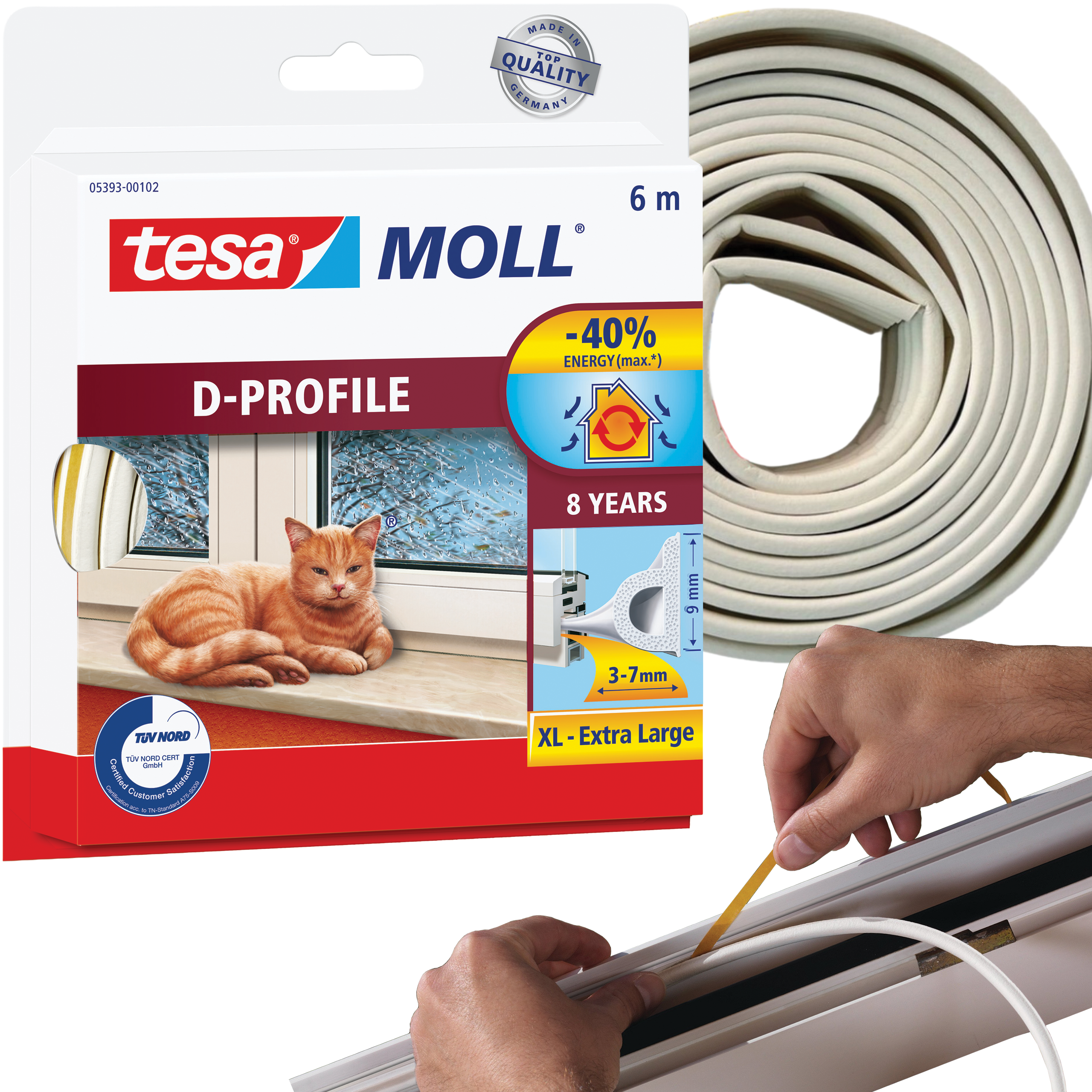 Uszczelka Okienna Samoprzylepna Tesa Taśma Do Okien Uszczelniająca 6m Biała