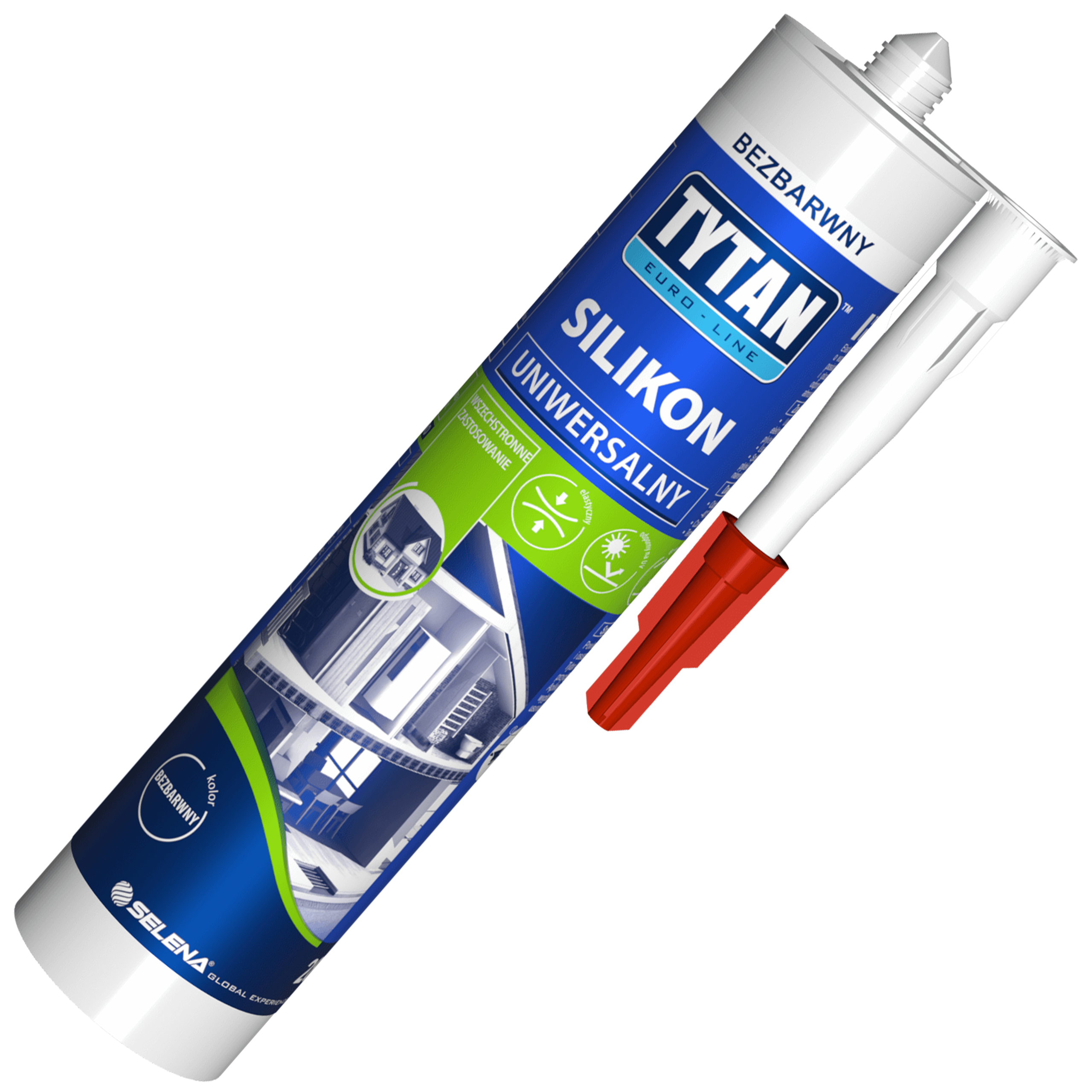 Silikon Uniwersalny Tytan Euro-line Budowlany Uszczelniacz Bezbarwny 280ml