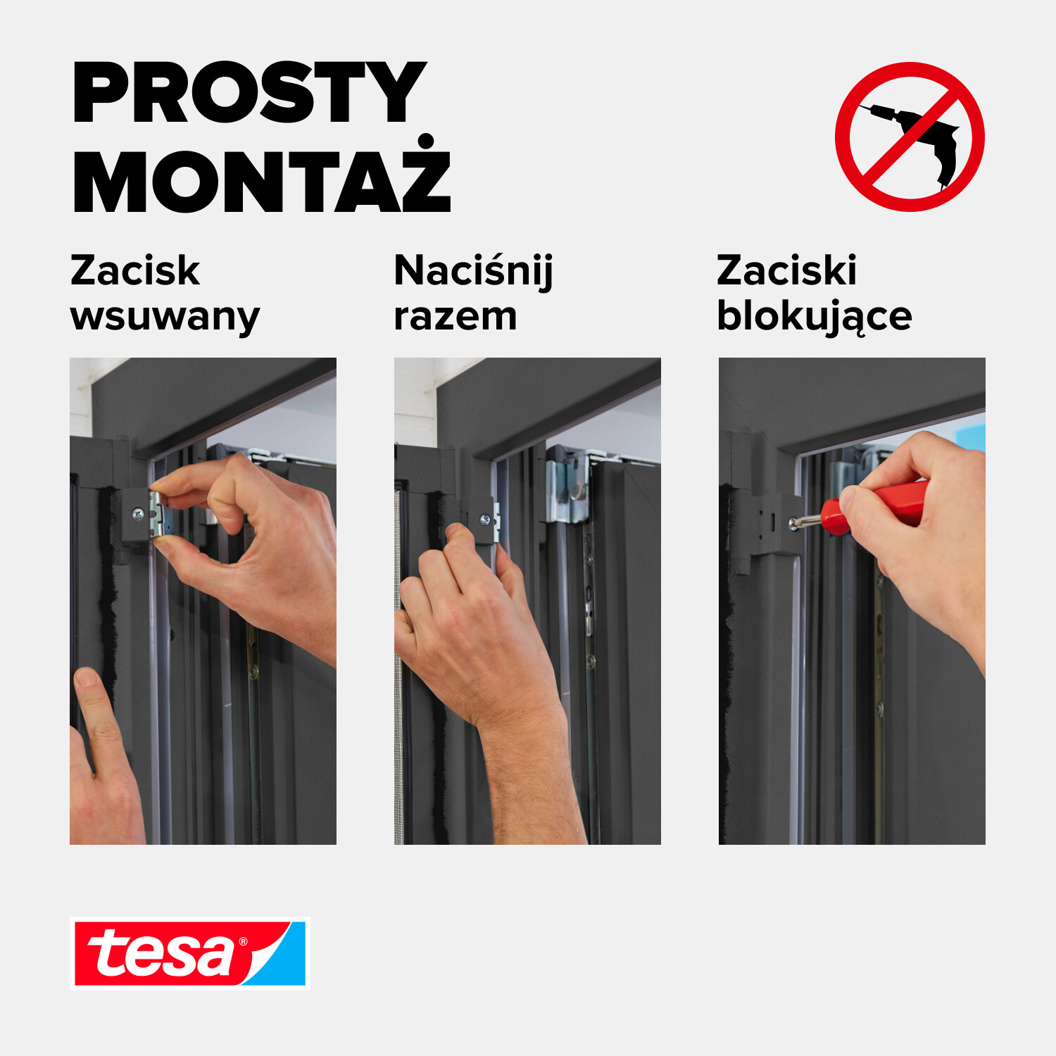 Adapter Do Montażu Moskitier Ramkowych Tesa ALU Na Okna Drzwi Biały