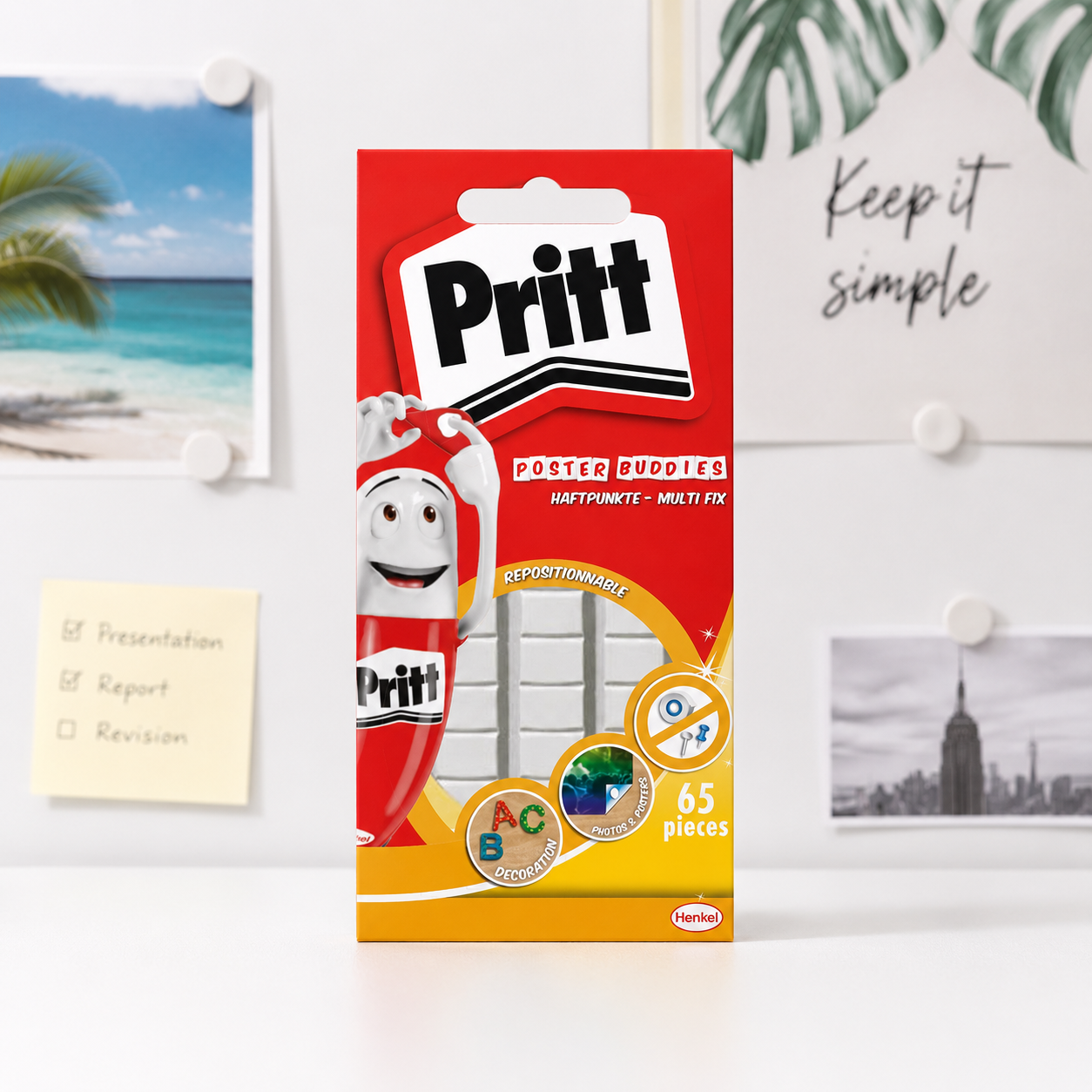 Masa Mocująca Samoprzylepna Pritt On&Off Klejąca Montażowa Biała 35g 65 szt