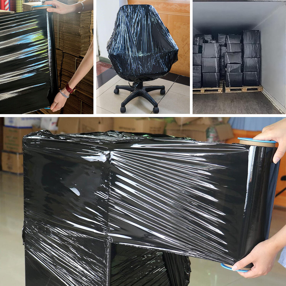 Folia Stretch XXL Mocna Czarna Kryjąca 2,5kg Strecz Czarny Rolka Dużo Folii