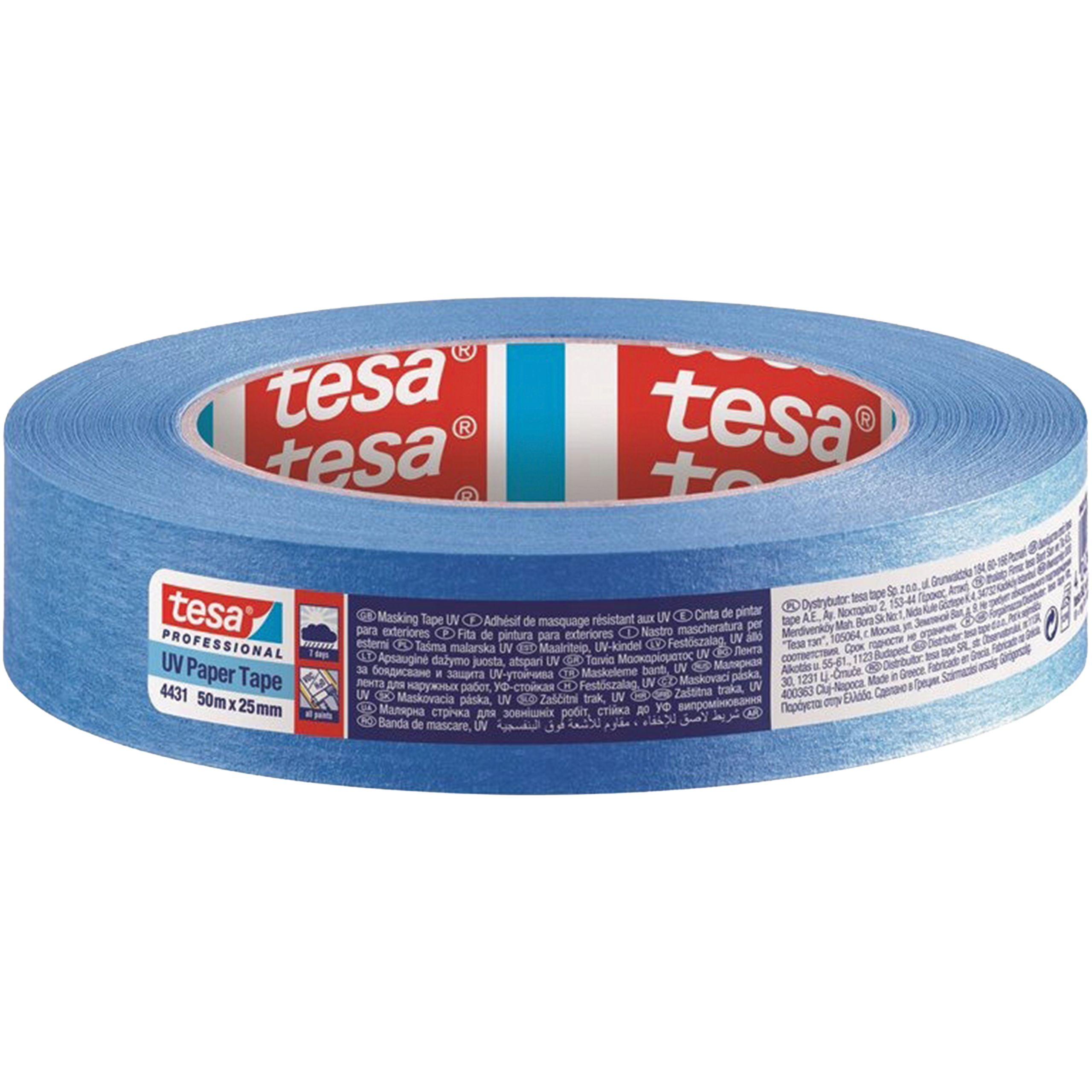 Taśma Malarska Papierowa Maskująca Tesa UV Tape 25 mm x 50m Niebieska