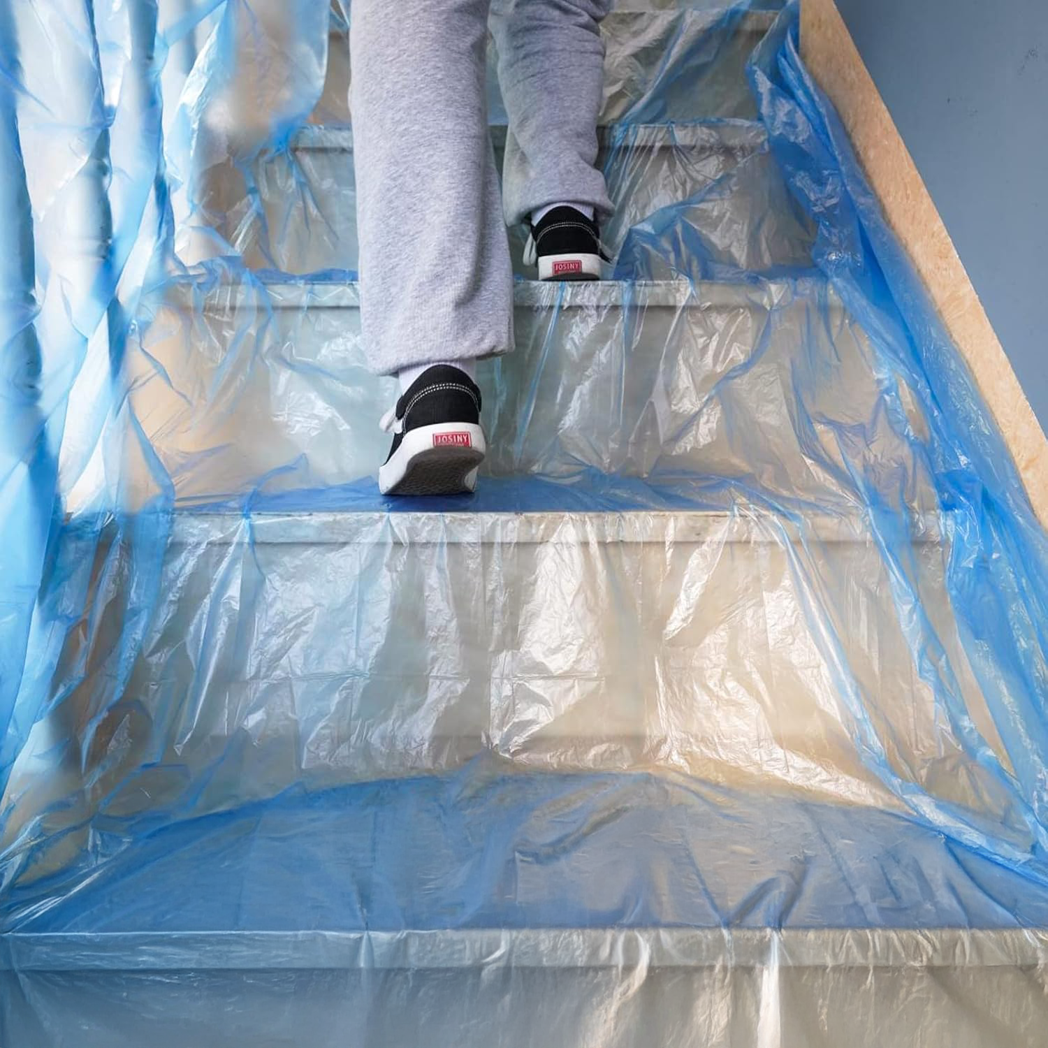 Folia Ochronna Budowlana Tesa Gruba Plandeka Malarska 4m x 5m Niebieska