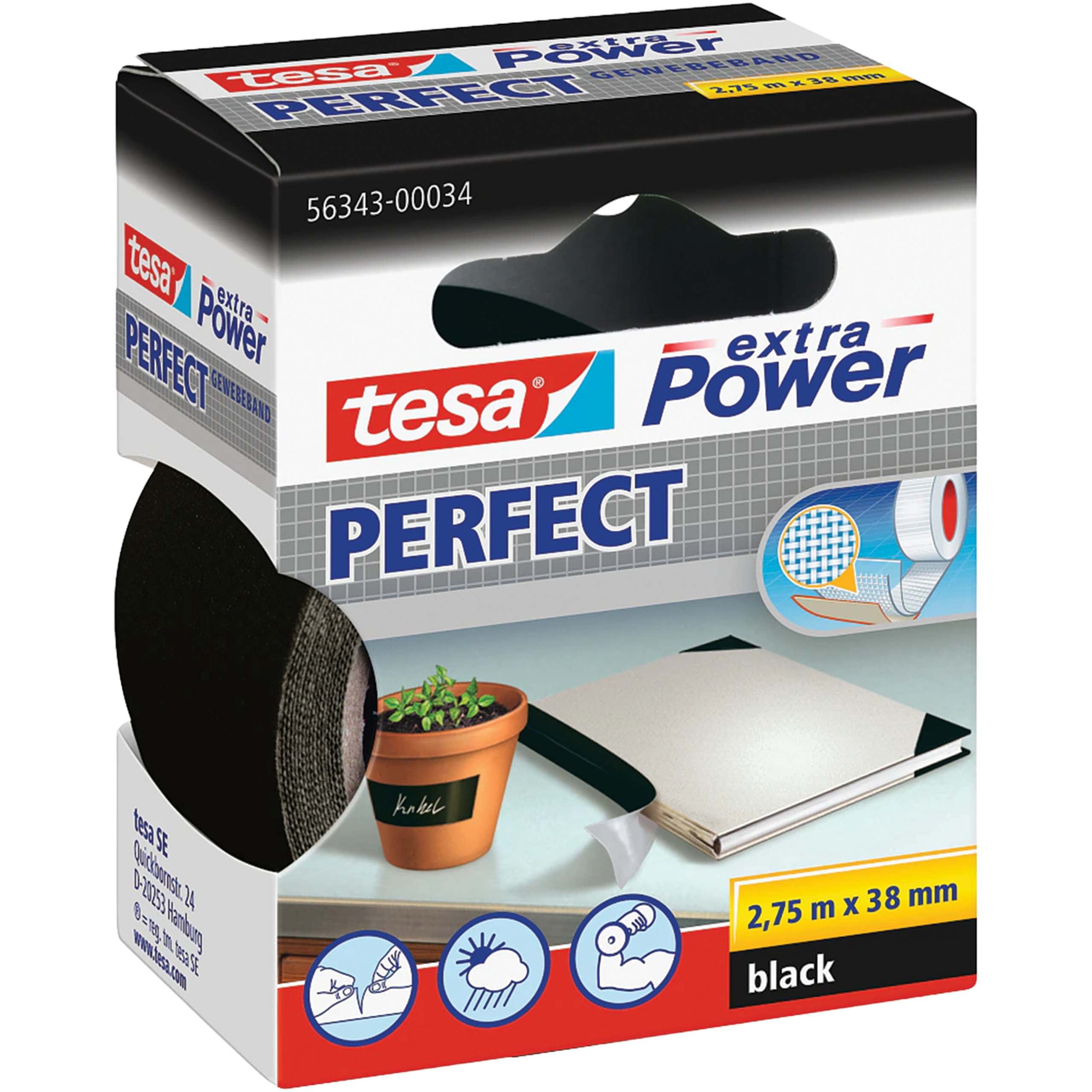  Taśma Naprawcza Samoprzylepna Tesa Uniwersalna Mocna 38 mm x 2,75 m Czarna