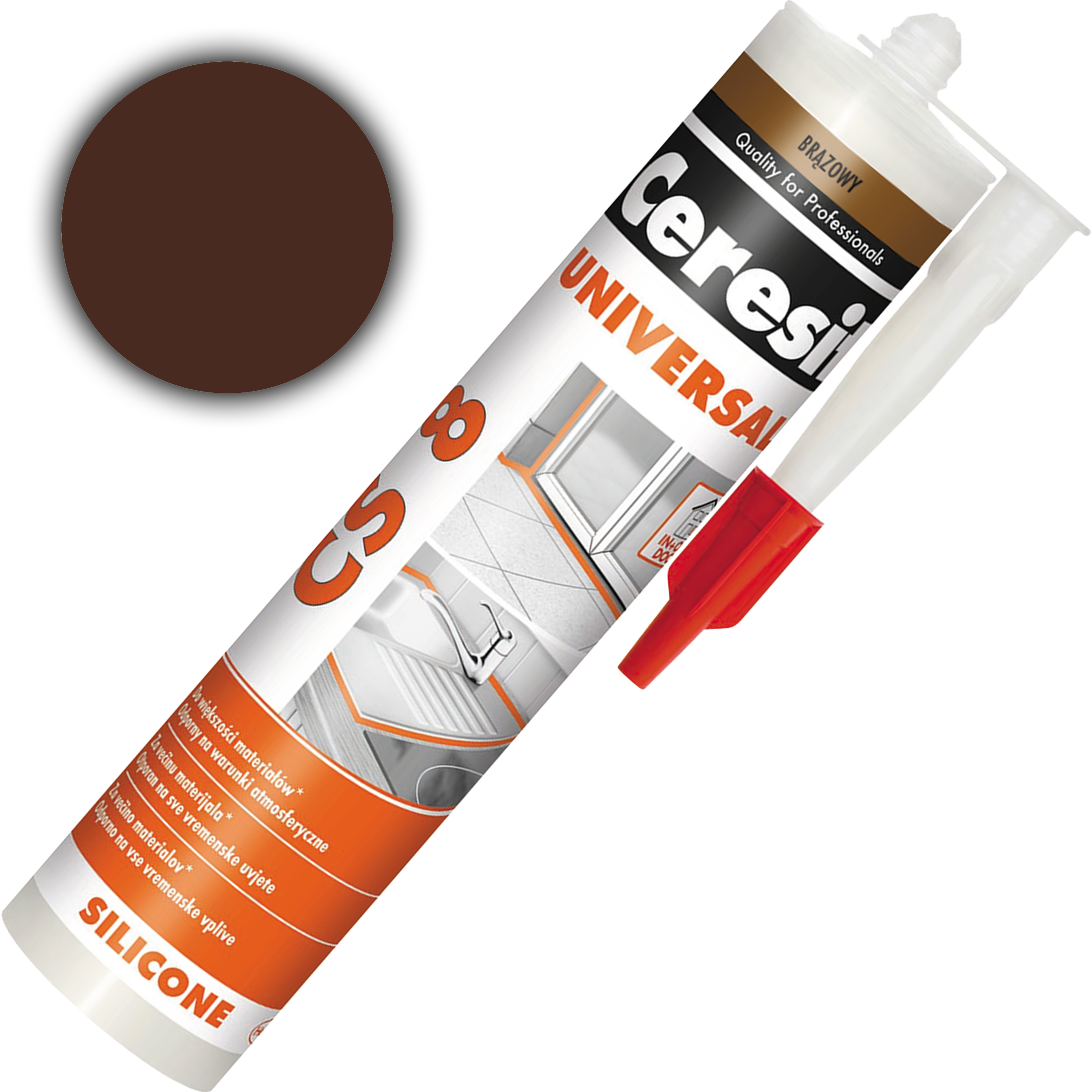 Silikon Neutralny Ceresit CS8 Uniwersalny Uszczelniacz Brązowy 280 ml