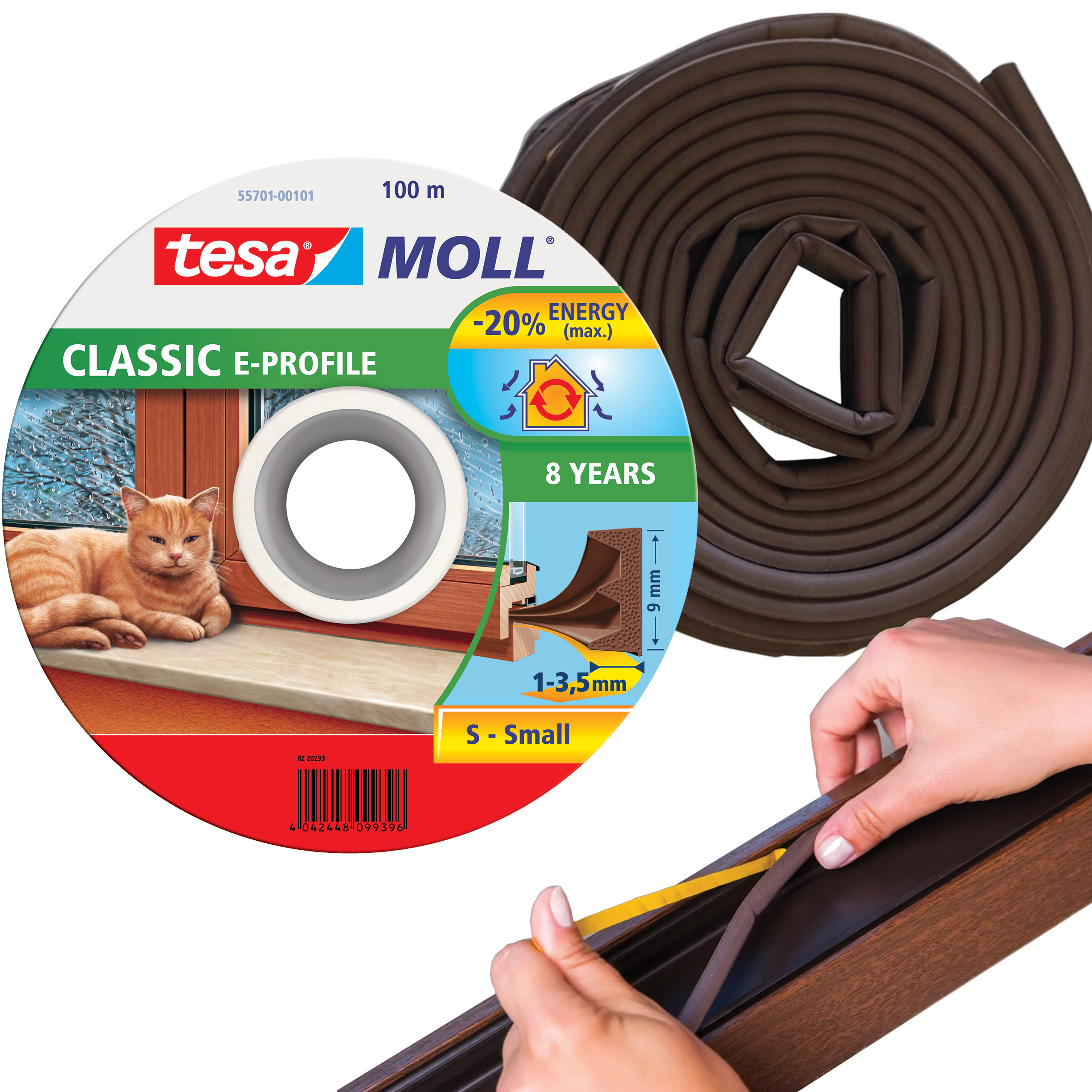 Uszczelka Okienna Samoprzylepna Tesa Do Okien Uszczelniająca 100 m Brązowa