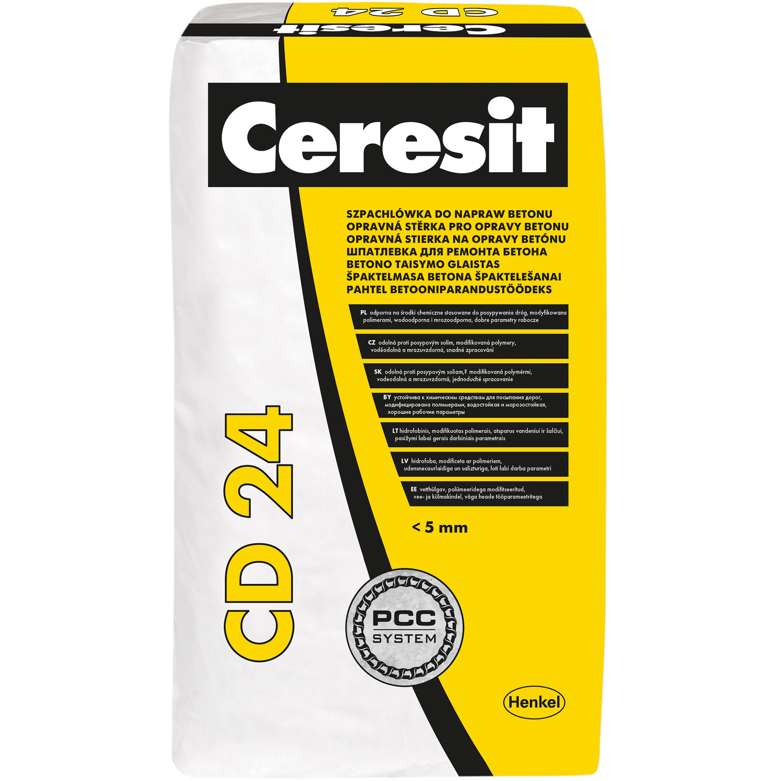 Szpachlówka Zaprawa Cementowa Ceresit PCC CD24 Do Naprawy Betonu 25kg
