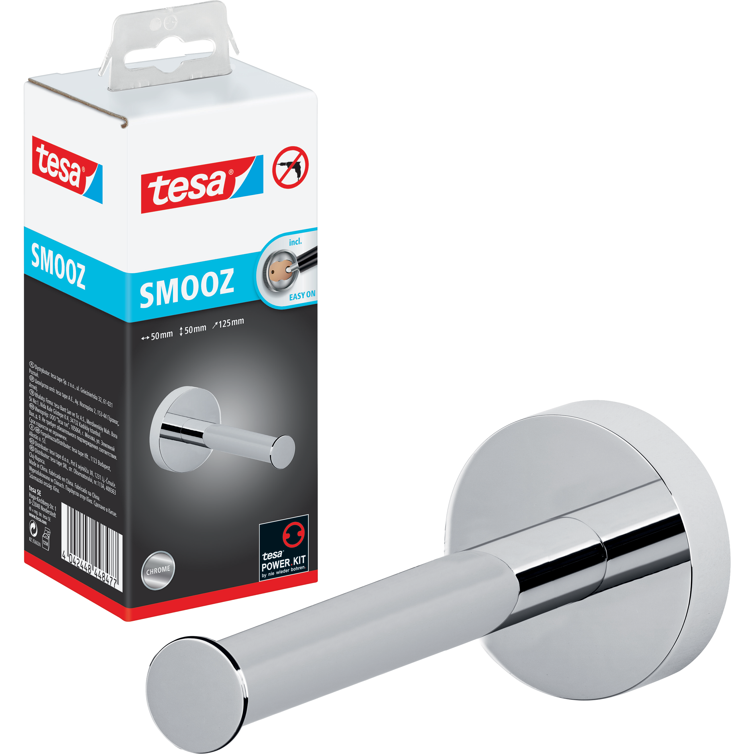 Uchwyt Na Papier Toaletowy Samoprzylepny Tesa SMOOZ Do Łazienki Metalowy