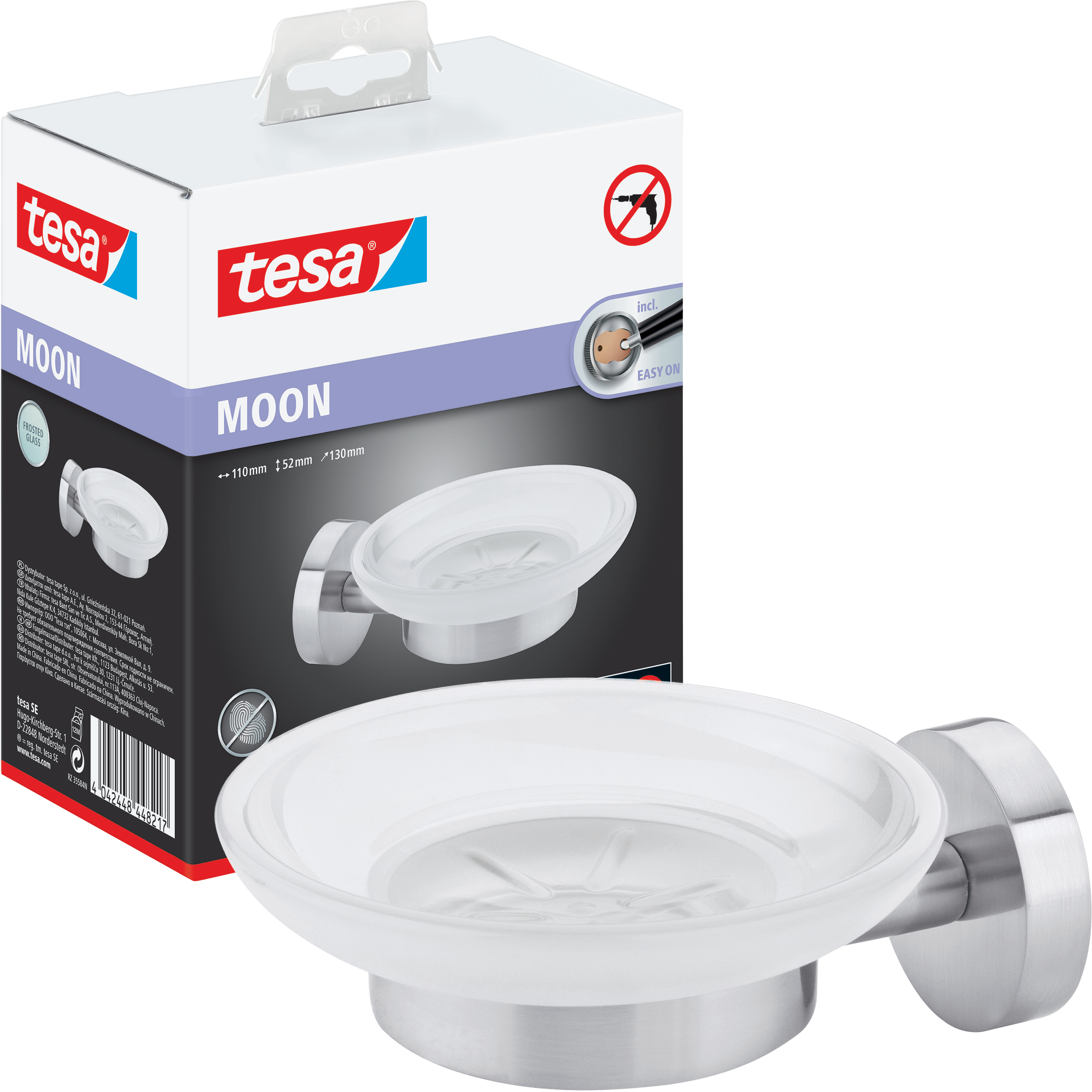 Mydelniczka Łazienkowa Samoprzylepna Wisząca Tesa MOON Do Łazienki Metalowa