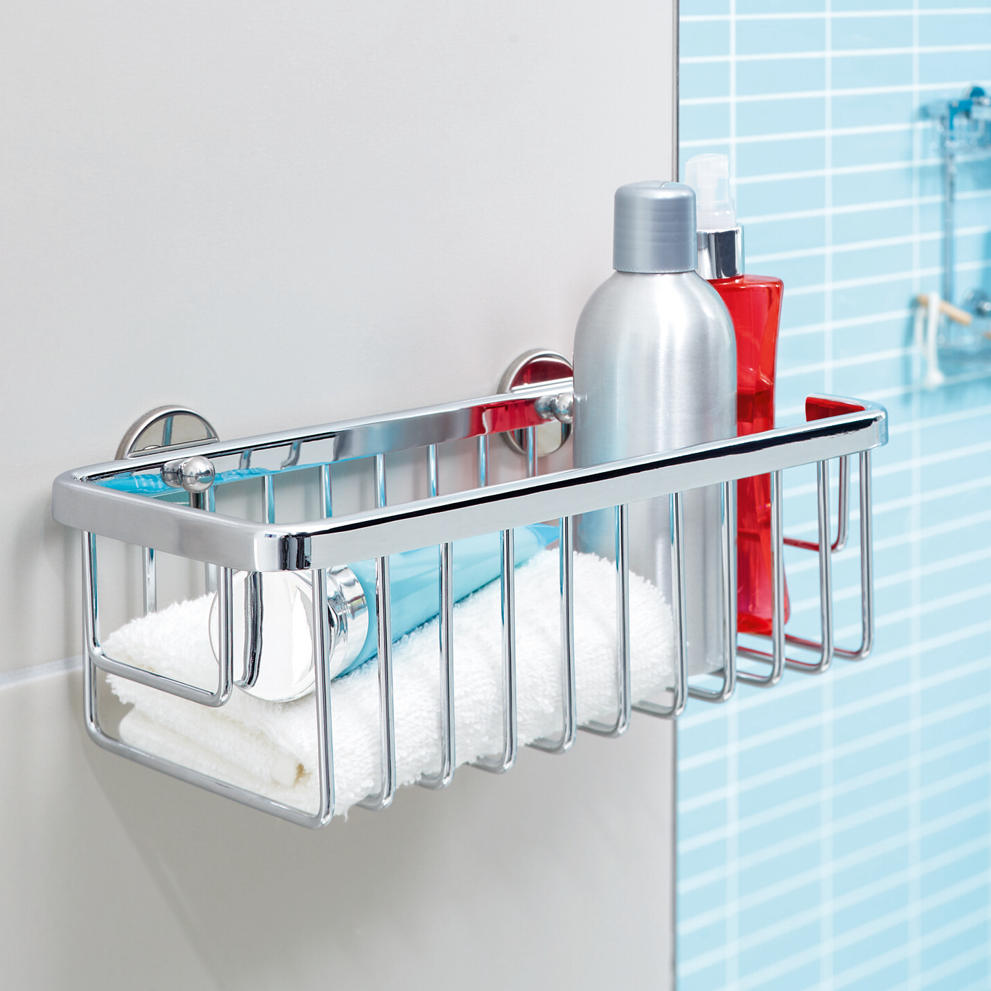 Półka Łazienkowa Samoprzylepna Wisząca Tesa ALUXX Koszyk Pod Prysznic